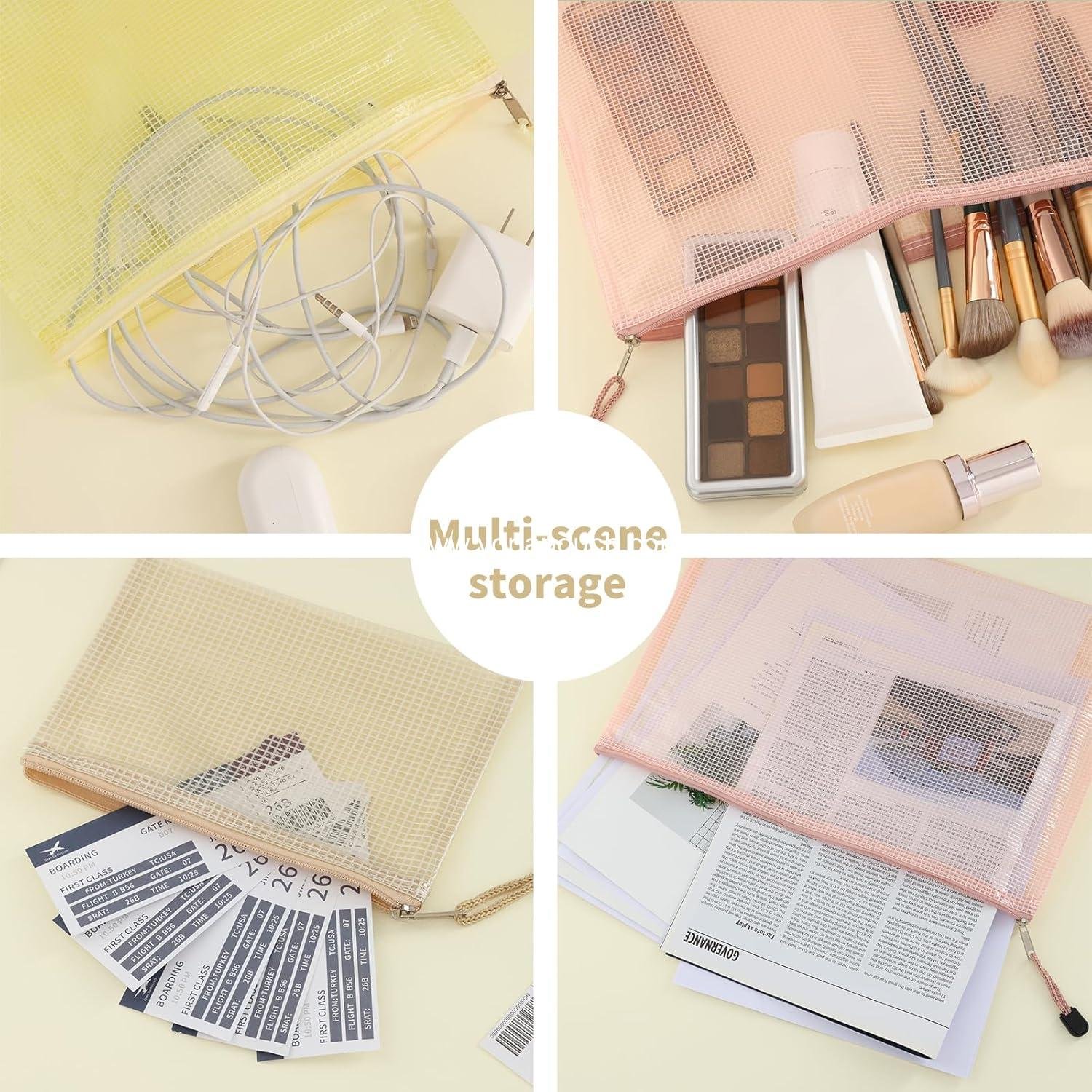 Wholesale 14pcs Mesh Zipper Pouch Set, 8 Sizes Waterproof Zipper Bags in 7 Colors, Multipurpose Storage for Travel, Office, Home - Supplier