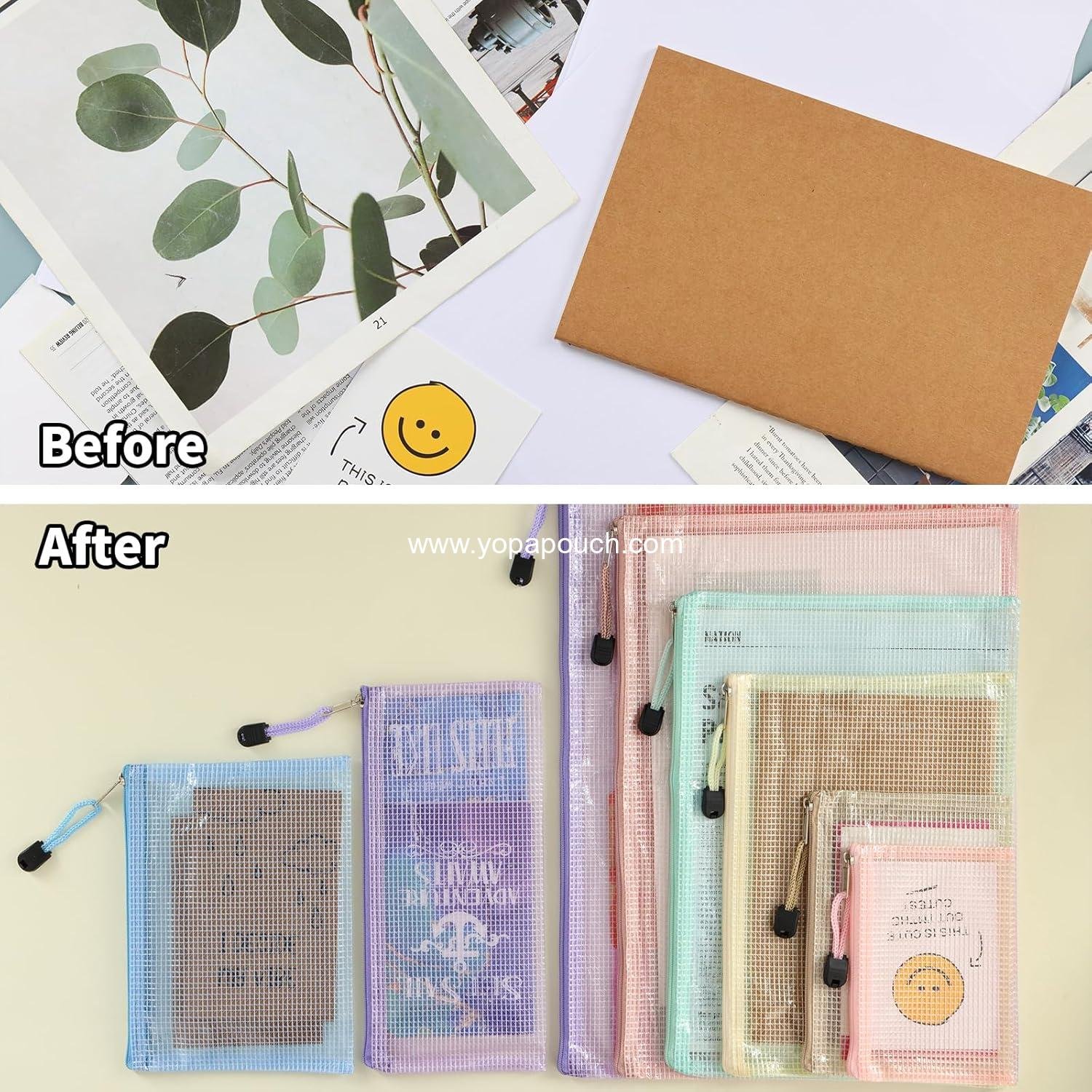 Wholesale 14pcs Mesh Zipper Pouch Set, 8 Sizes Waterproof Zipper Bags in 7 Colors, Multipurpose Storage for Travel, Office, Home - Supplier