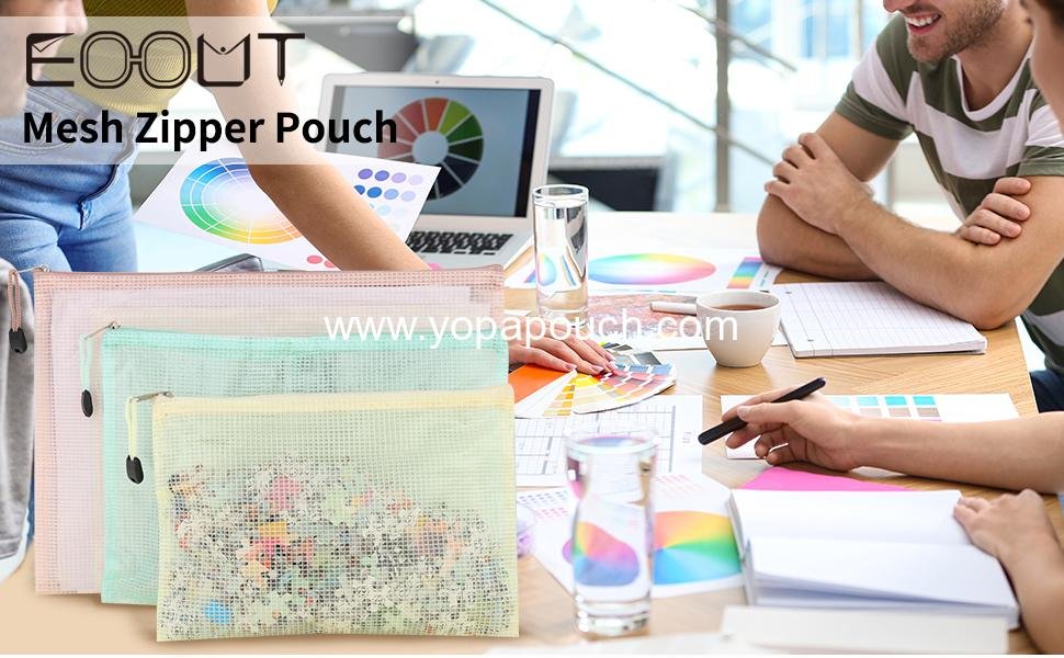 Wholesale 14pcs Mesh Zipper Pouch Set, 8 Sizes Waterproof Zipper Bags in 7 Colors, Multipurpose Storage for Travel, Office, Home - Supplier