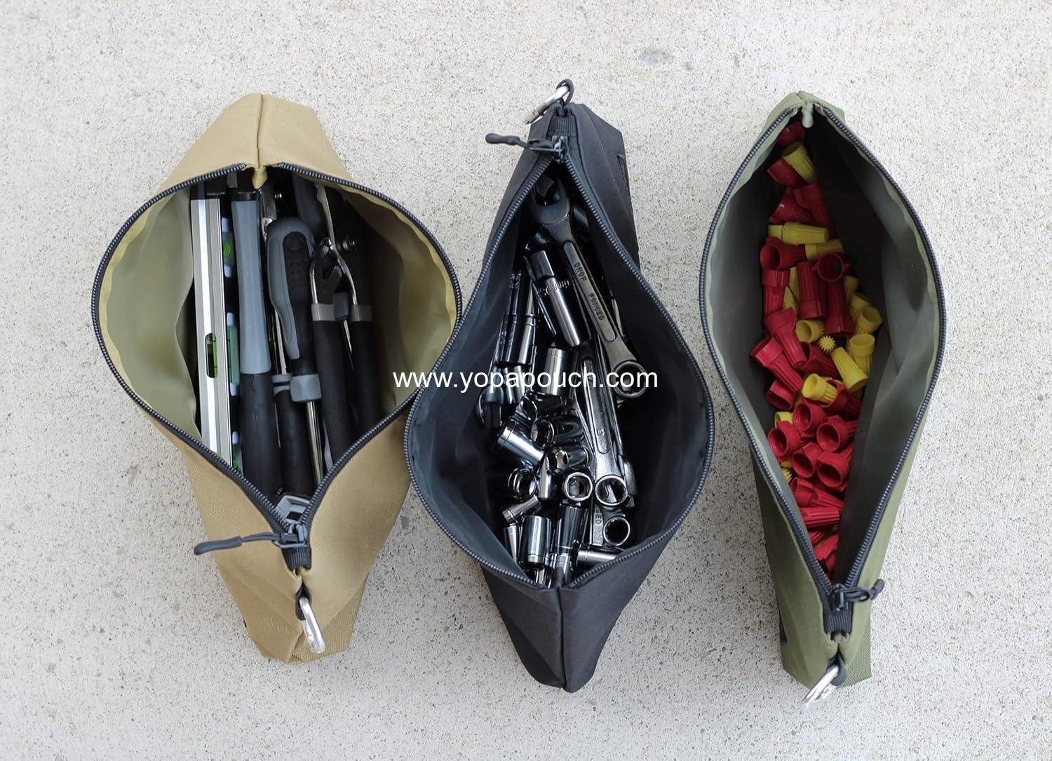 Wholesale Small Tool Pouch Zipper Bag, Multipurpose Storage Pouch, Heavy Duty Flat Bottom Tool Bag with YKK Zipper (3 Pack, Large 12 Inch) - Supplier
