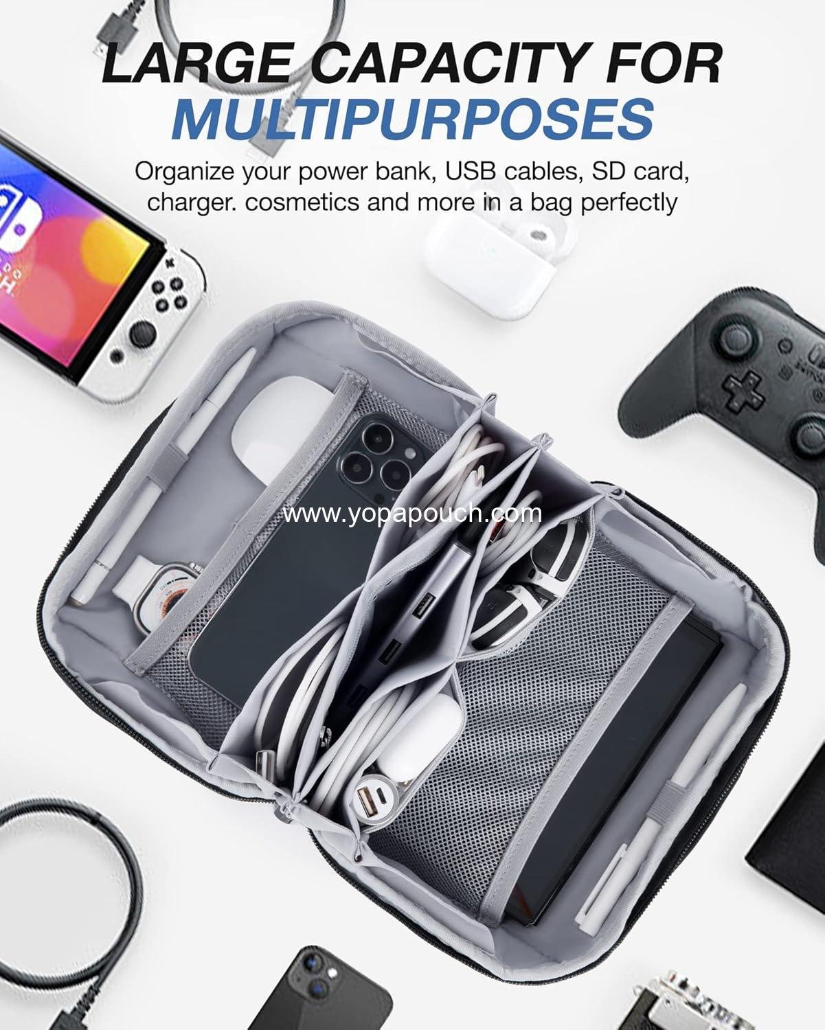 Wholesale Travel Tech Organizer Bag, Portable Electronics Pouch for Cords and Accessories, Travel Essentials for Men and Women, Black, Supplier