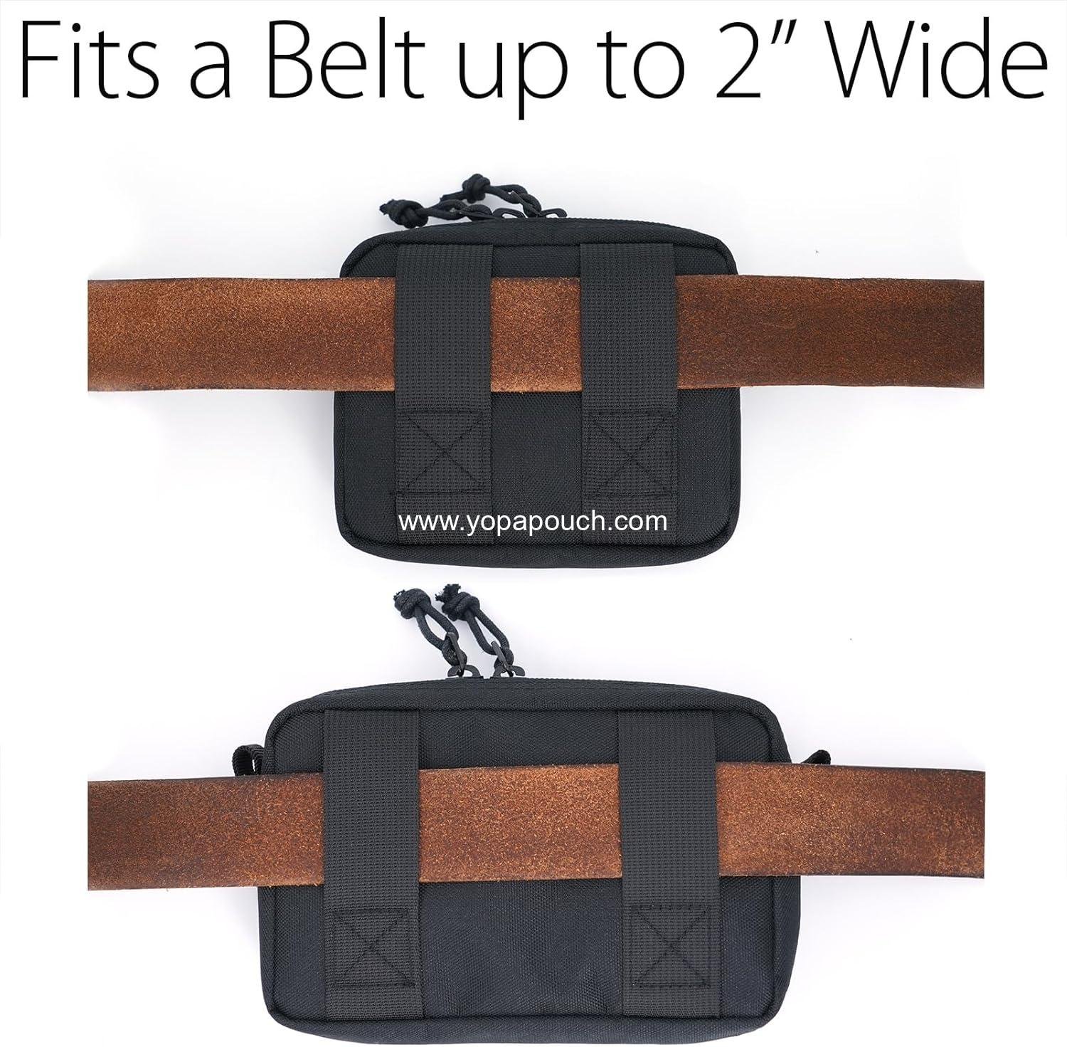 Wholesale EDC Tactical Pouch Bag for Men and Women, 2 Pack Waist Pack with YKK Zippers, Waterproof Admin Pouch for Hiking and Traveling, Black, Supplier