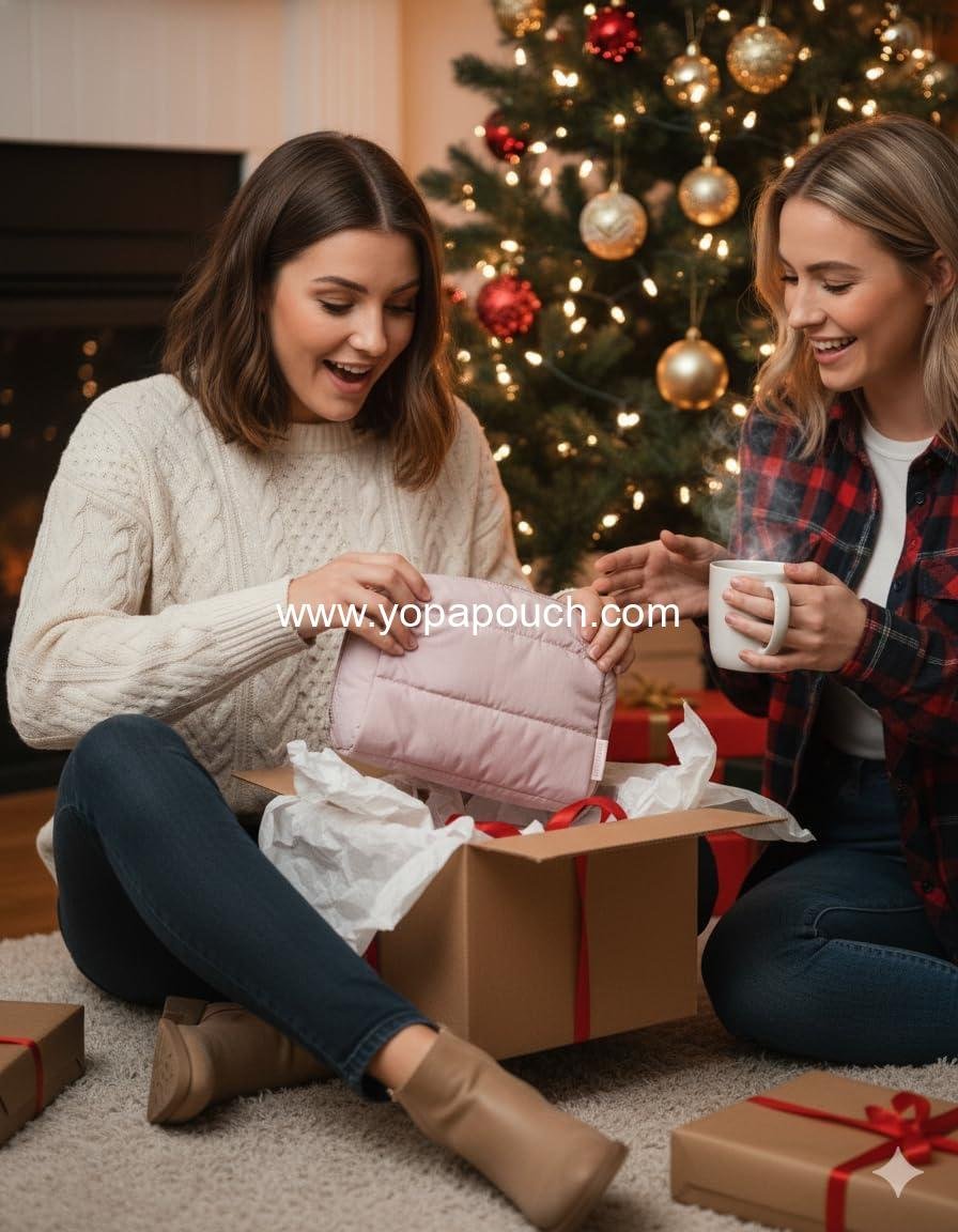 Wholesale Puffy Makeup Bag, Wide Opening Cosmetic Organizer, Compact Water-Resistant Travel Pouch for Women (Baby Pink) - Supplier