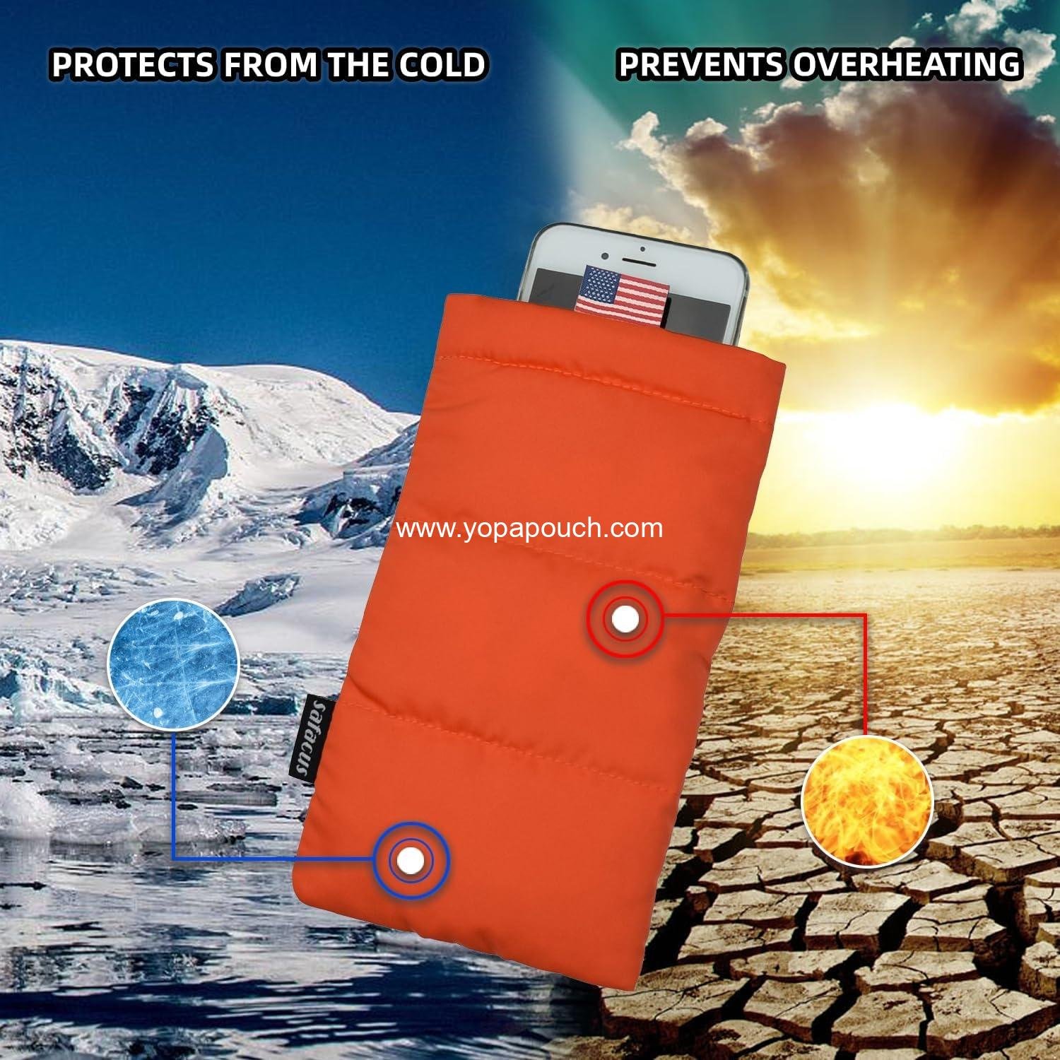 Wholesale Thermal Phone Case for Sun Protection and Cold Weather, Cellphone Pouch Extends Battery Life for Outdoor Use, fits iPhone and Samsung Galaxy, factory