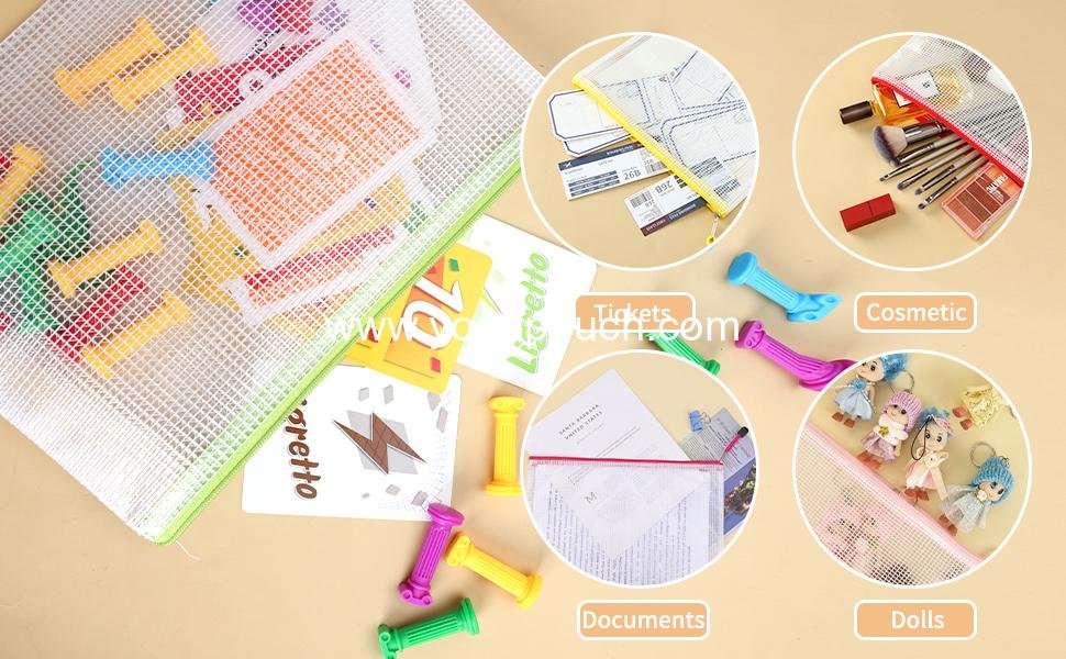 Wholesale 36pcs Pencil Pouch Mesh Zipper Bags 6x9 Inches Large Storage Bags for Organizing 12 Colors Puzzle Zipper File Bags for Office Supplies Manufacturer