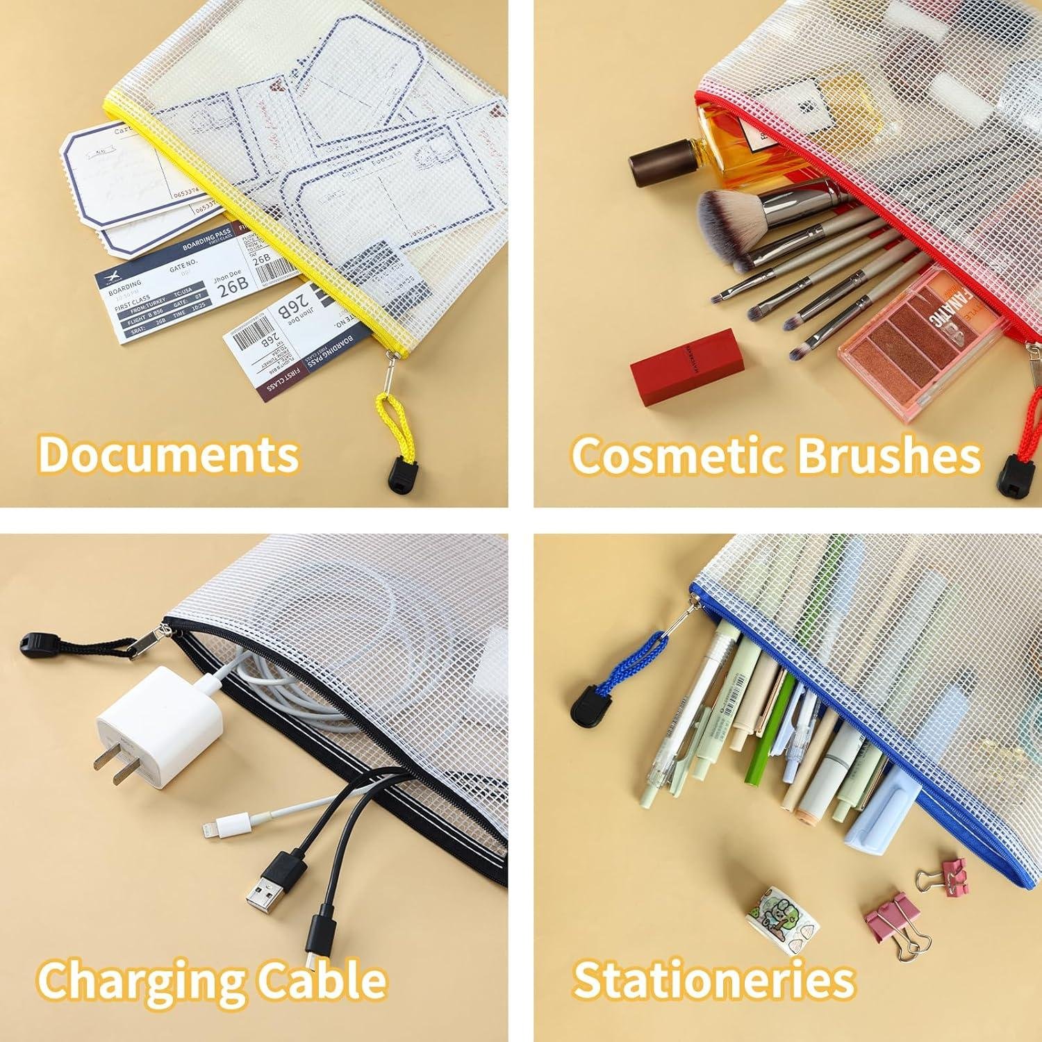 Wholesale 36pcs Pencil Pouch Mesh Zipper Bags 6x9 Inches Large Storage Bags for Organizing 12 Colors Puzzle Zipper File Bags for Office Supplies Manufacturer