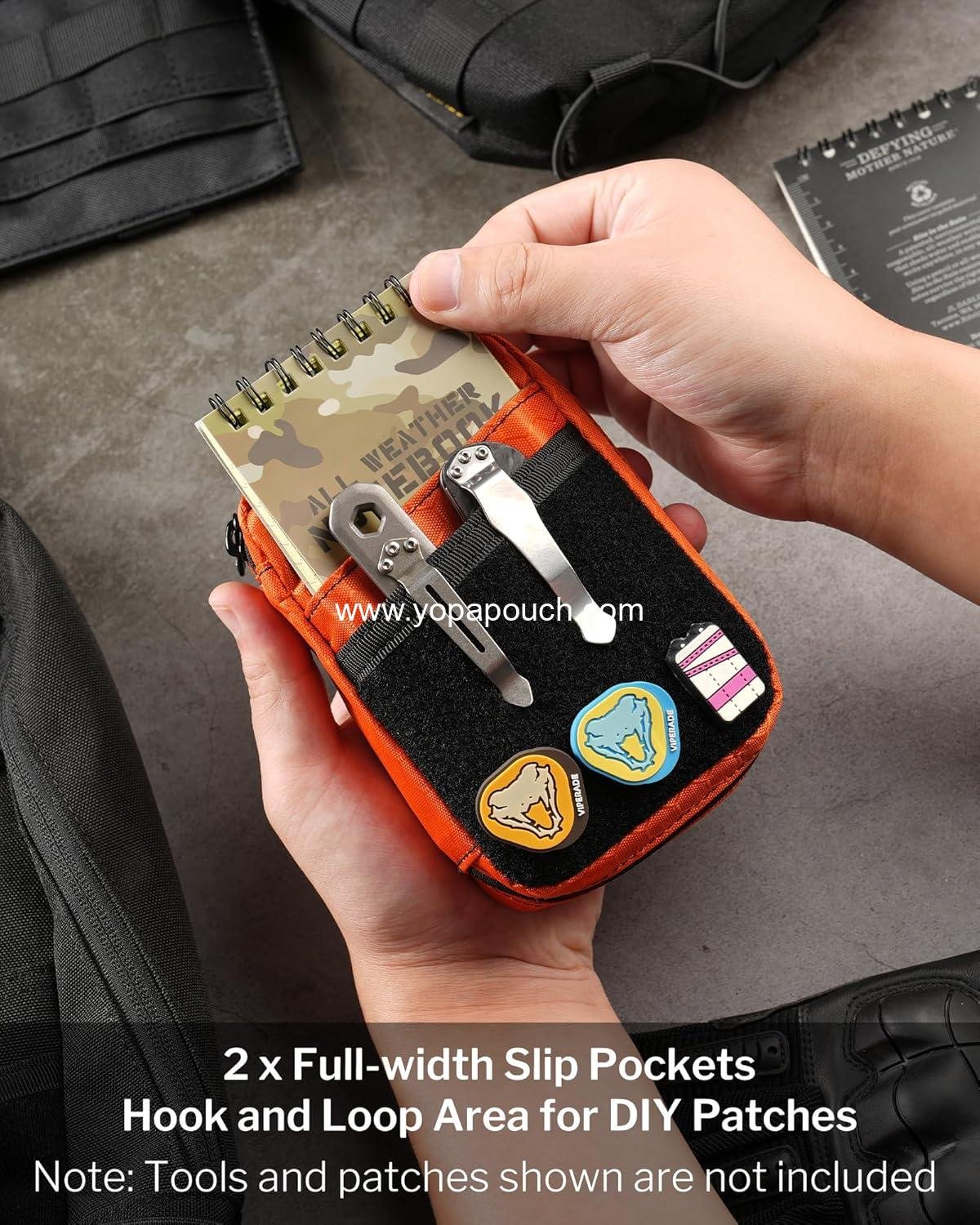 Wholesale EDC Pouch Organizer with 11 Compartments, Small Tool Pouch with DIY Patches Area for Multitools - Manufacturer