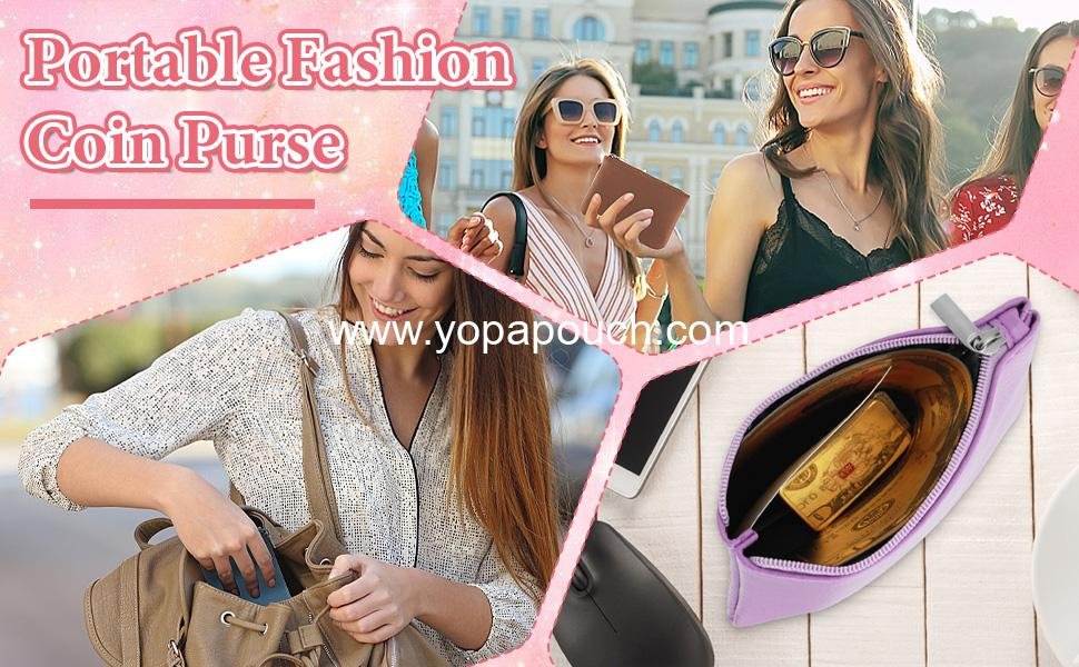 OEM PU Lychee Pattern Zipper Coin Purse - Portable Mini Change Wallet for Women, Compact Coin Pocket for Coins, Credit Card, ID, Keys, Headset, Lipstick (Black) - Supplier