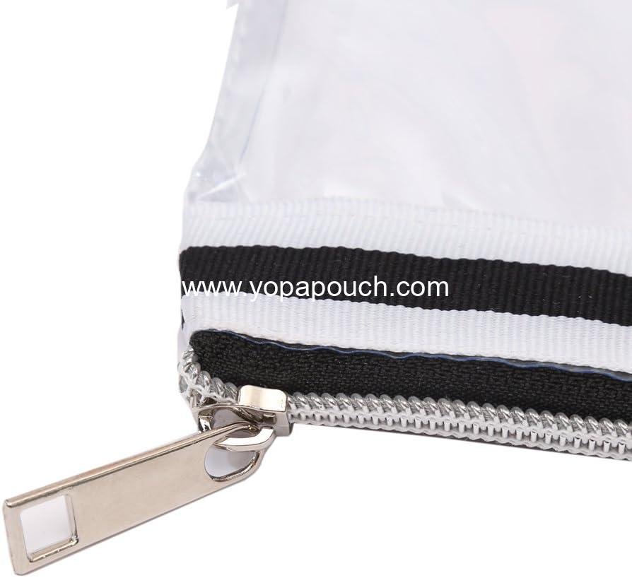 Wholesale Multi-purpose Waterproof Clear Vinyl Zippered Makeup Pouch 4-pack with French Tape - Supplier