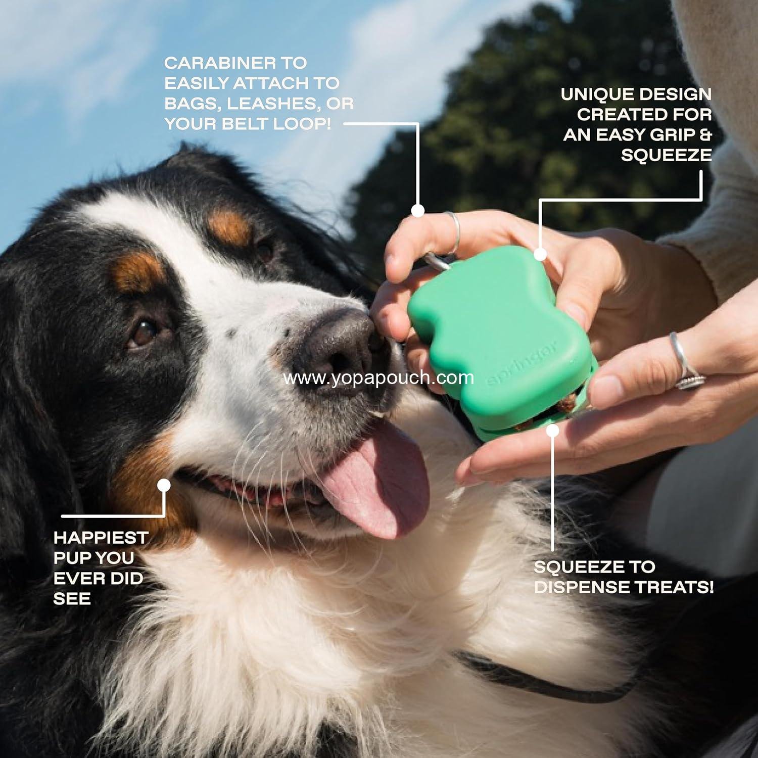 OEM Dog Treat Pouch for Effortless Squeeze Dispensing - Easy-fill Food-Grade Silicone for Pet Training - Includes Carabiner - Black Supplier