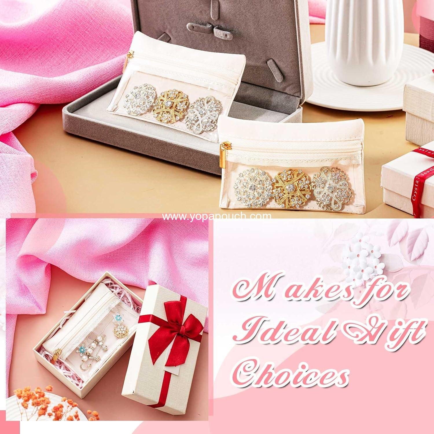 Wholesale 36 Pcs Travel Jewelry Bags Zipper Pouches Flannel Portable Pocket Organizer for Necklaces and Earrings Women Gift Supplier