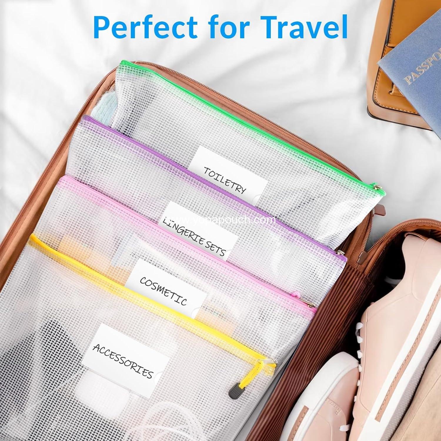 Wholesale 20 Pack Mesh Zipper Pouch Bags, A4 Size, Waterproof Document Bags with Label Pocket for Classroom Organization, Board Game Storage, Teacher and Office Supplies - Manufacturer