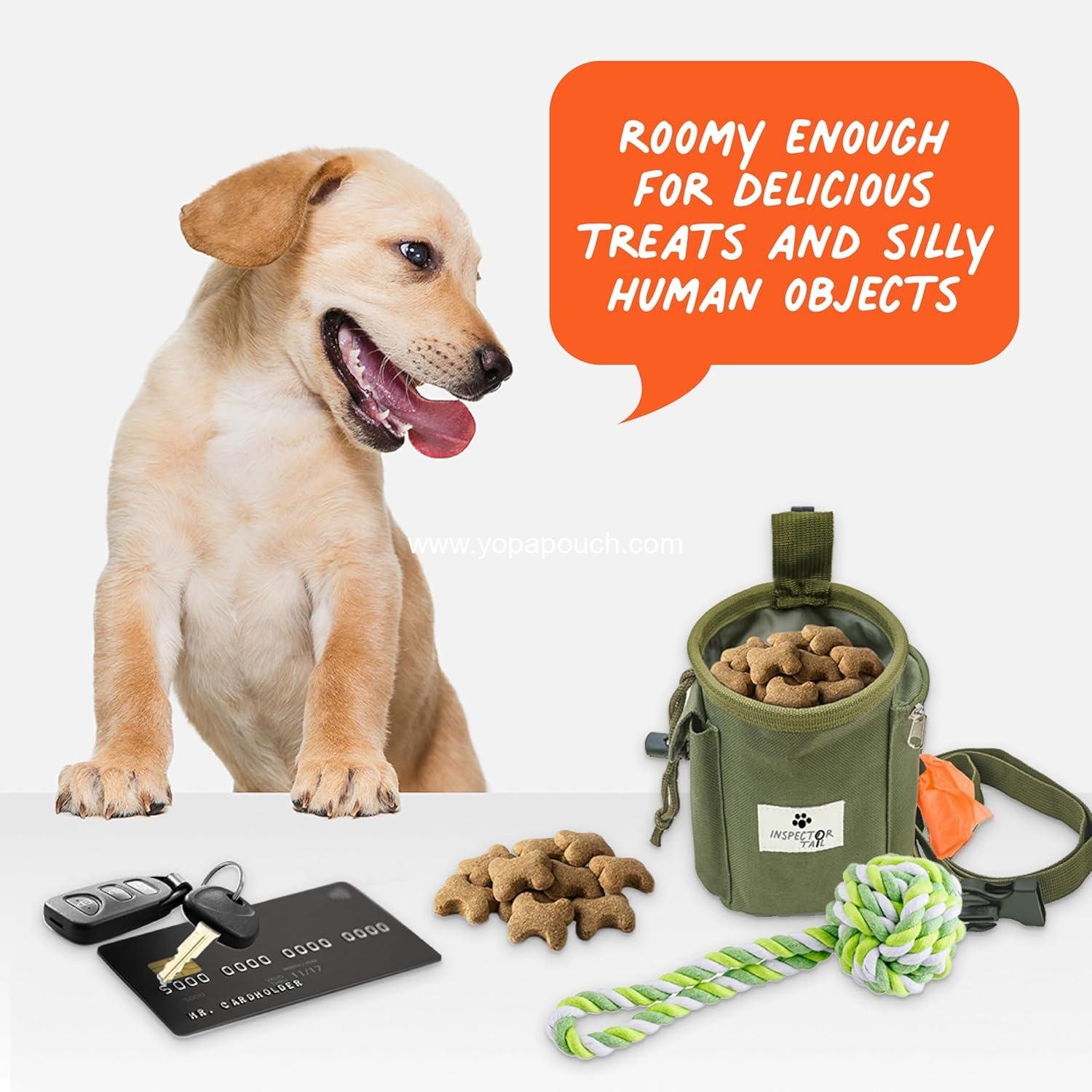 Wholesale Dog Treat Pouch with Drawstring to Prevent Spills | 2 Cup Tote | Hands-Free Design with 4 Ways to Wear | Pockets for Snacks, Poop Bags, Keys & Cards | Ideal for Pet Training, Walking & Rewards | Supplier
