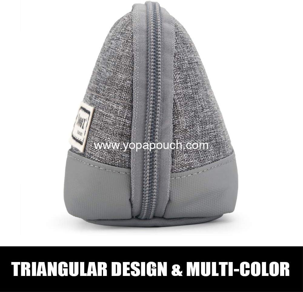 Wholesale Lightweight Wide-Opening Pencil Case, Spacious Triangular Design Bag for Adults, Aesthetic Grey Organizer - Supplier