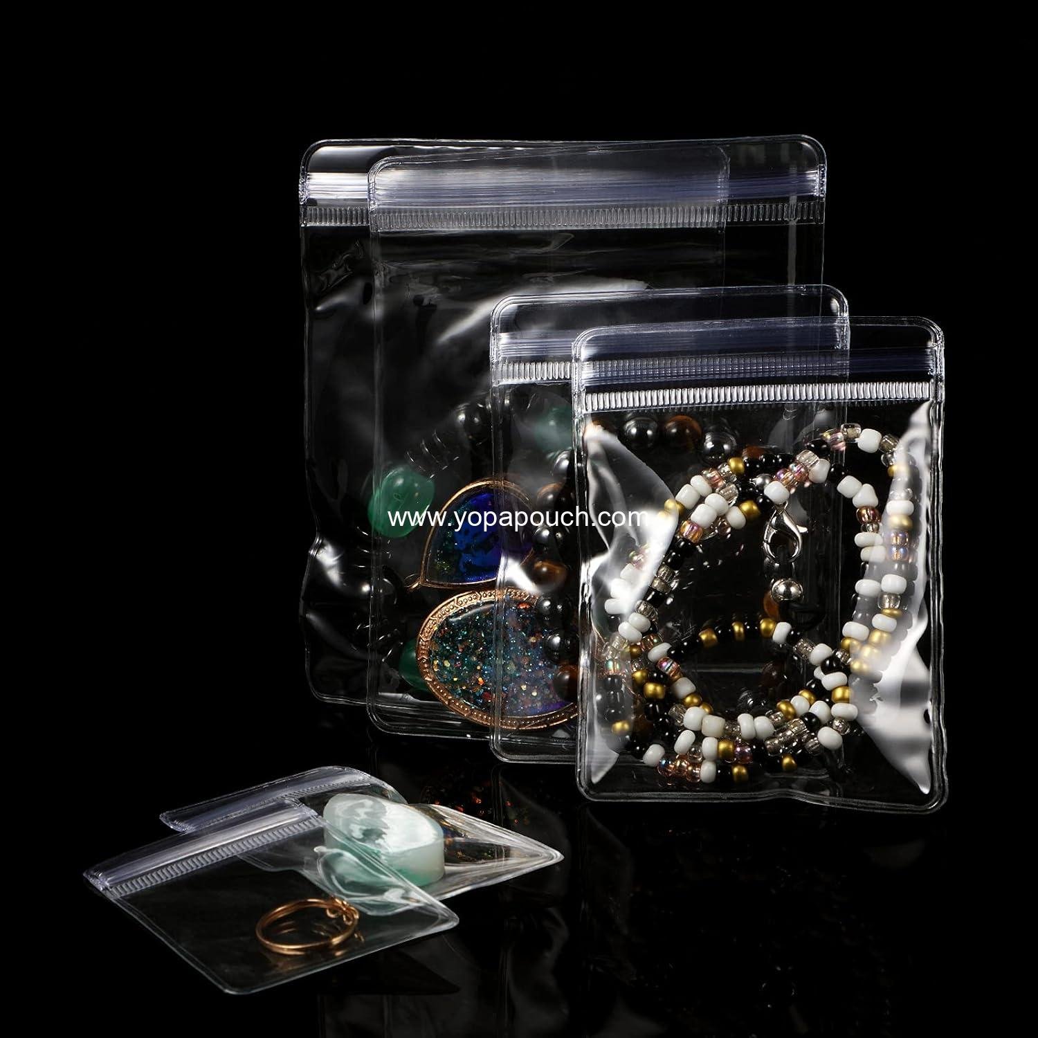 Wholesale 120 Pcs Clear PVC Jewelry Bags - Transparent Storage Pouches for Rings and Earrings with Anti-Tarnish Protection, Small Zipper Lock Design, 3 Sizes Available (Clear) - Supplier