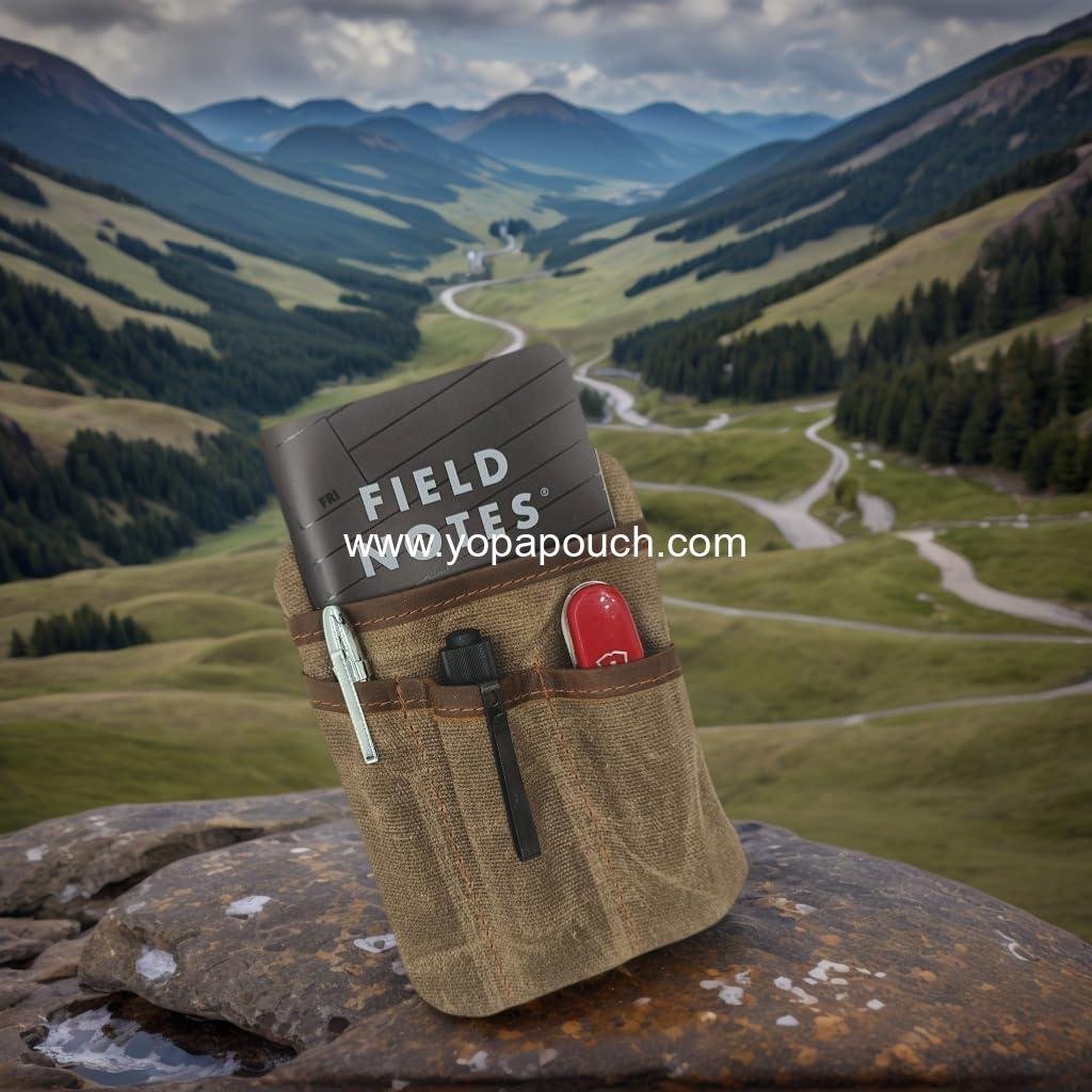 Wholesale 6-Pocket EDC Pouch Waxed Canvas and Leather Pocket Organizer Mini Pouch for Mento Supplier