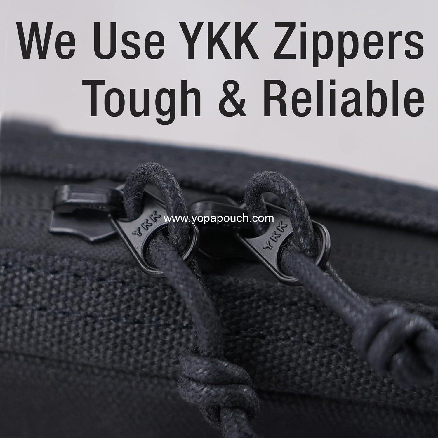 Wholesale EDC Belt Zipper Pouch for Men and Women, Water Resistant Waist Pack Bag for Camping and Hiking, Tough Waxed Canvas, Black, Size M