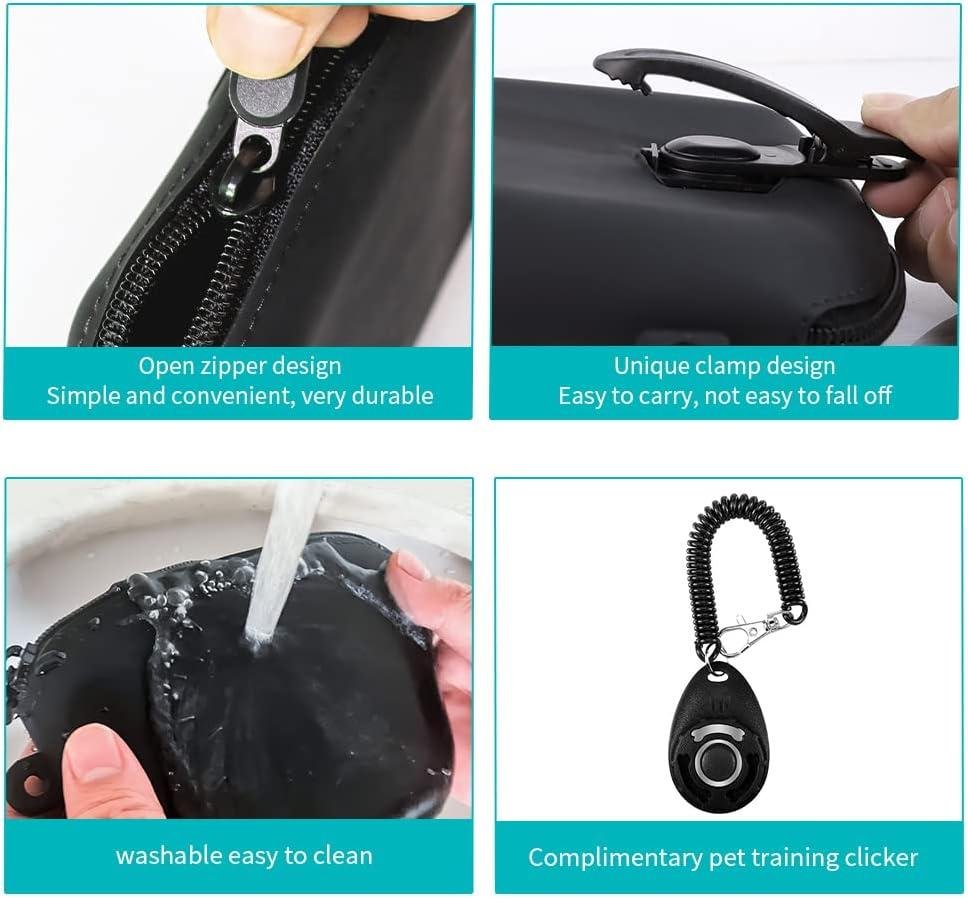 Wholesale Dog Training Treat Pouch with Clip, Portable Waterproof Puppy Treat Bag and Clicker, 8-inch Size, Supplier