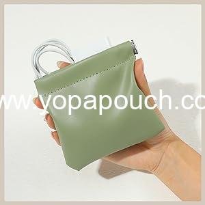 Wholesale Personalized Snap Closure Leather Organizer Pouch - 4pcs Lambskin Pocket Cosmetic Bag, Portable Self-Closing Small Makeup Bag for Women Mini Travel Coin Storage Pouches (Macaron) Supplier