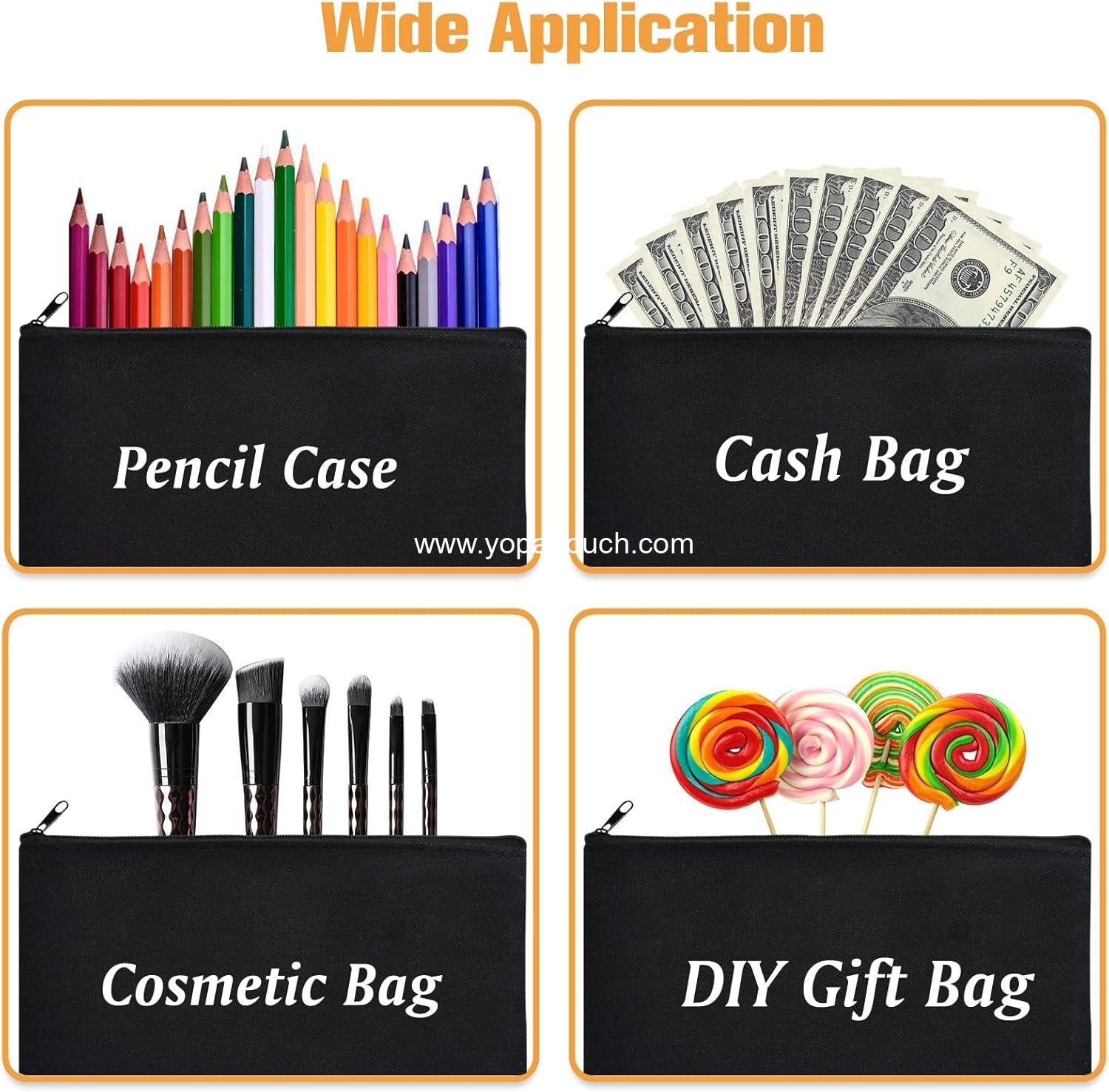 Wholesale Multi-Purpose Cosmetic Bag with Zipper - DIY Craft Canvas Pouch Blank Makeup Bags for Travel Toiletries and Storage (8.3 x 5 inches) Supplier