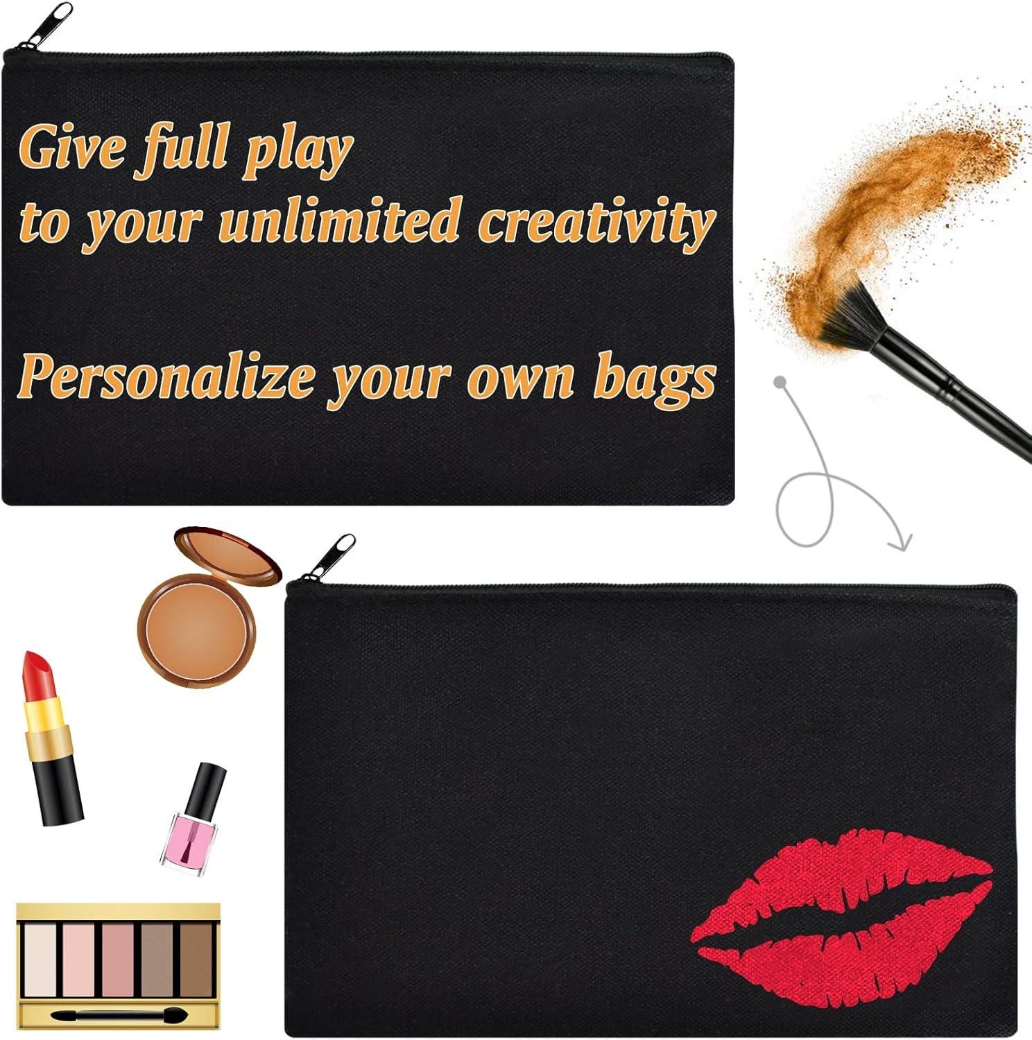 Wholesale Multi-Purpose Cosmetic Bag with Zipper - DIY Craft Canvas Pouch Blank Makeup Bags for Travel Toiletries and Storage (8.3 x 5 inches) Supplier