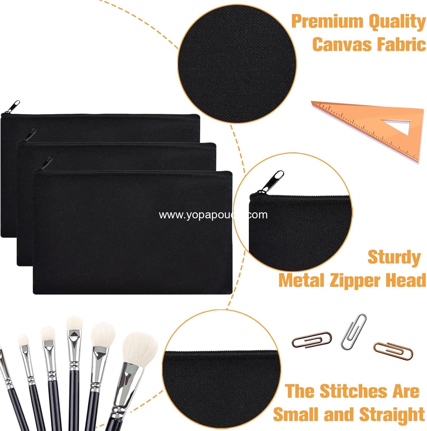 Wholesale Multi-Purpose Cosmetic Bag with Zipper - DIY Craft Canvas Pouch Blank Makeup Bags for Travel Toiletries and Storage (8.3 x 5 inches) Supplier