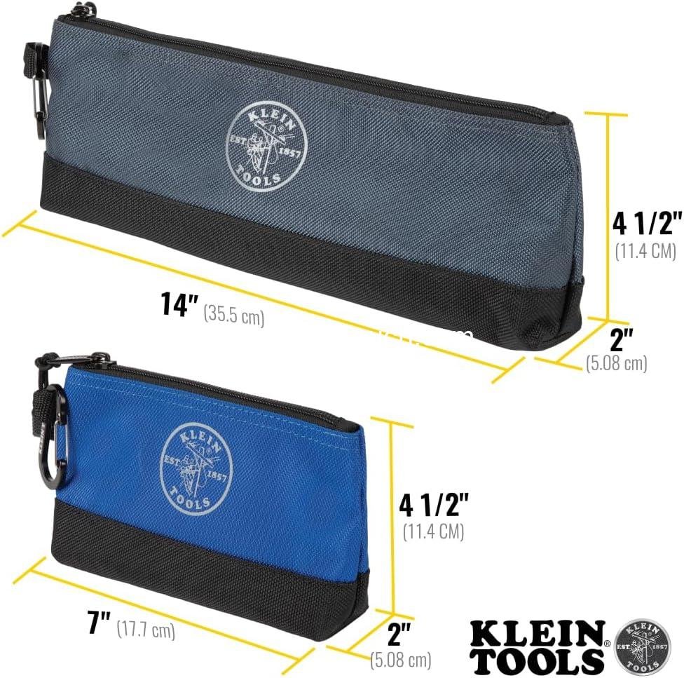 Wholesale Stand-Up Zipper Bag Tool Pouch with Carabiners, 7-Inch Blue and 14-Inch Gray Utility Bags with Reinforced Bottom, 2-Pack Supplier Wholesale Stand-Up Zipper Bag Tool Pouch with Carabiners, 7-Inch Blue and 14-Inch Gray Utility Bags with Reinforced Bottom, 2-Pack Supplier