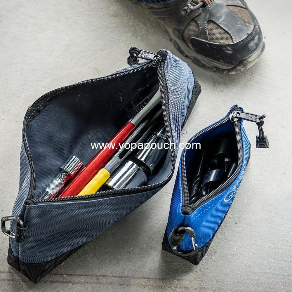 Wholesale Stand-Up Zipper Bag Tool Pouch with Carabiners, 7-Inch Blue and 14-Inch Gray Utility Bags with Reinforced Bottom, 2-Pack Supplier Wholesale Stand-Up Zipper Bag Tool Pouch with Carabiners, 7-Inch Blue and 14-Inch Gray Utility Bags with Reinforced Bottom, 2-Pack Supplier
