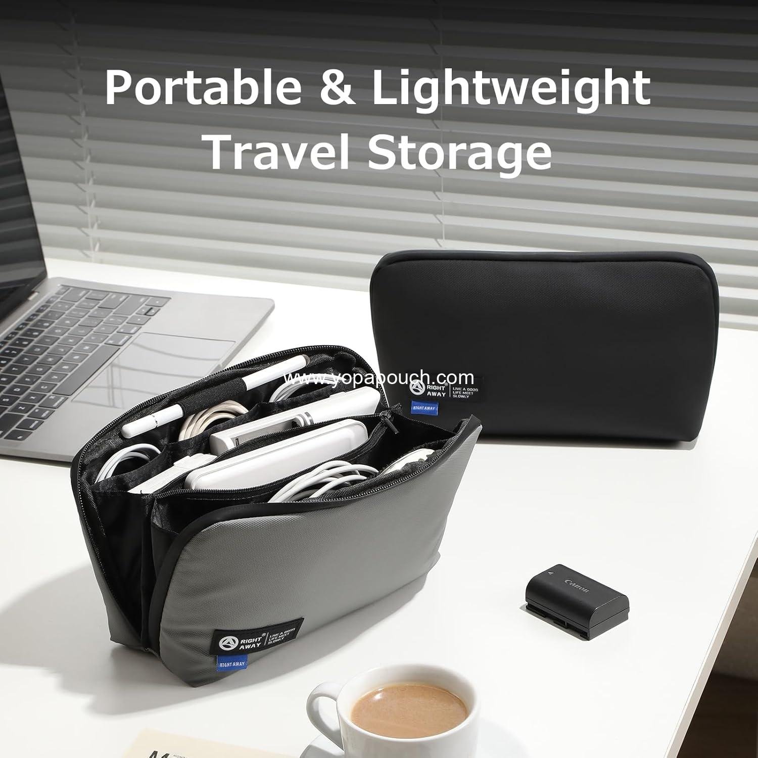 Wholesale Waterproof Travel Tech Pouch - Electronics Organizer for Phone, Charger, and Accessories - Cable Storage Bag (Black) - Supplier