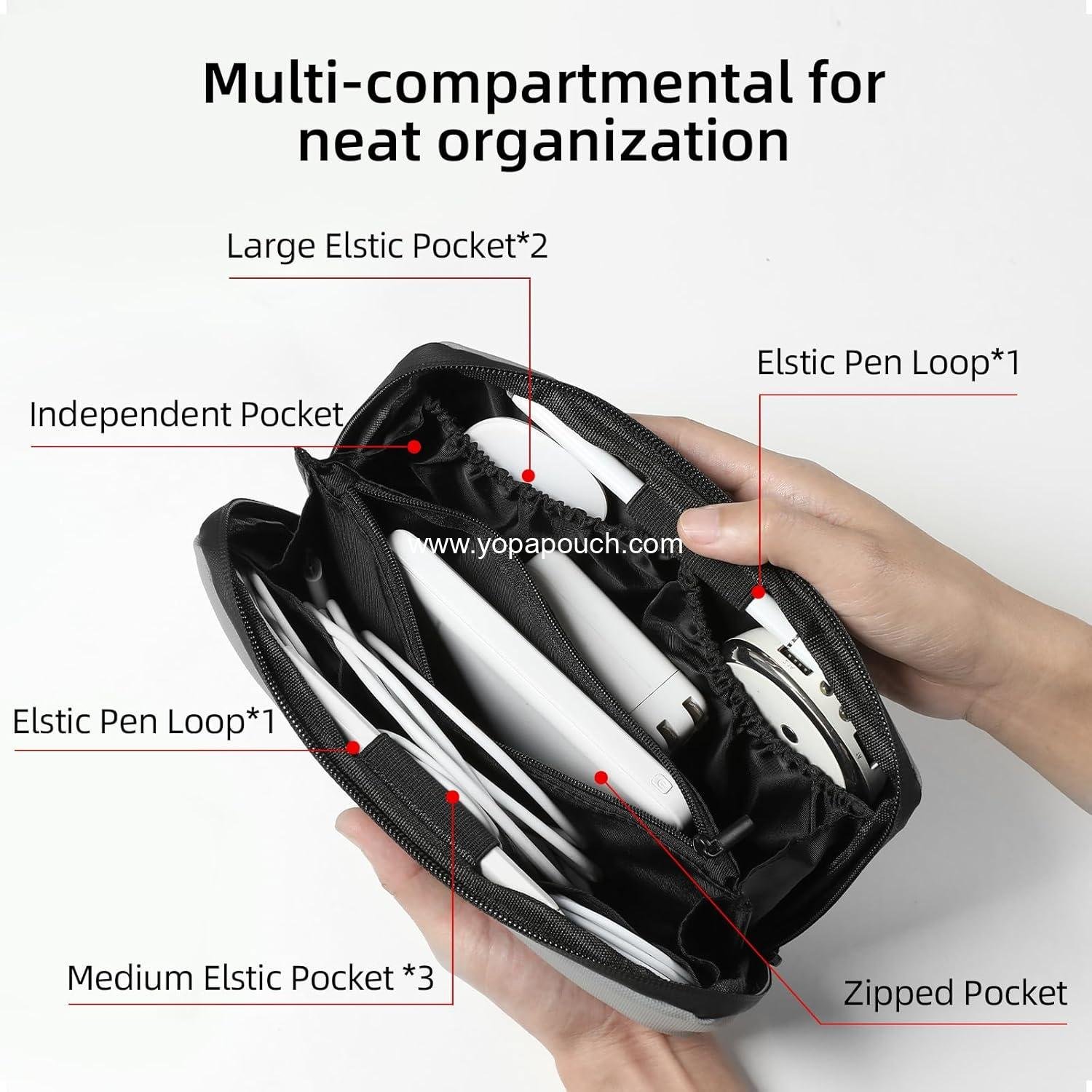 Wholesale Waterproof Travel Tech Pouch - Electronics Organizer for Phone, Charger, and Accessories - Cable Storage Bag (Black) - Supplier