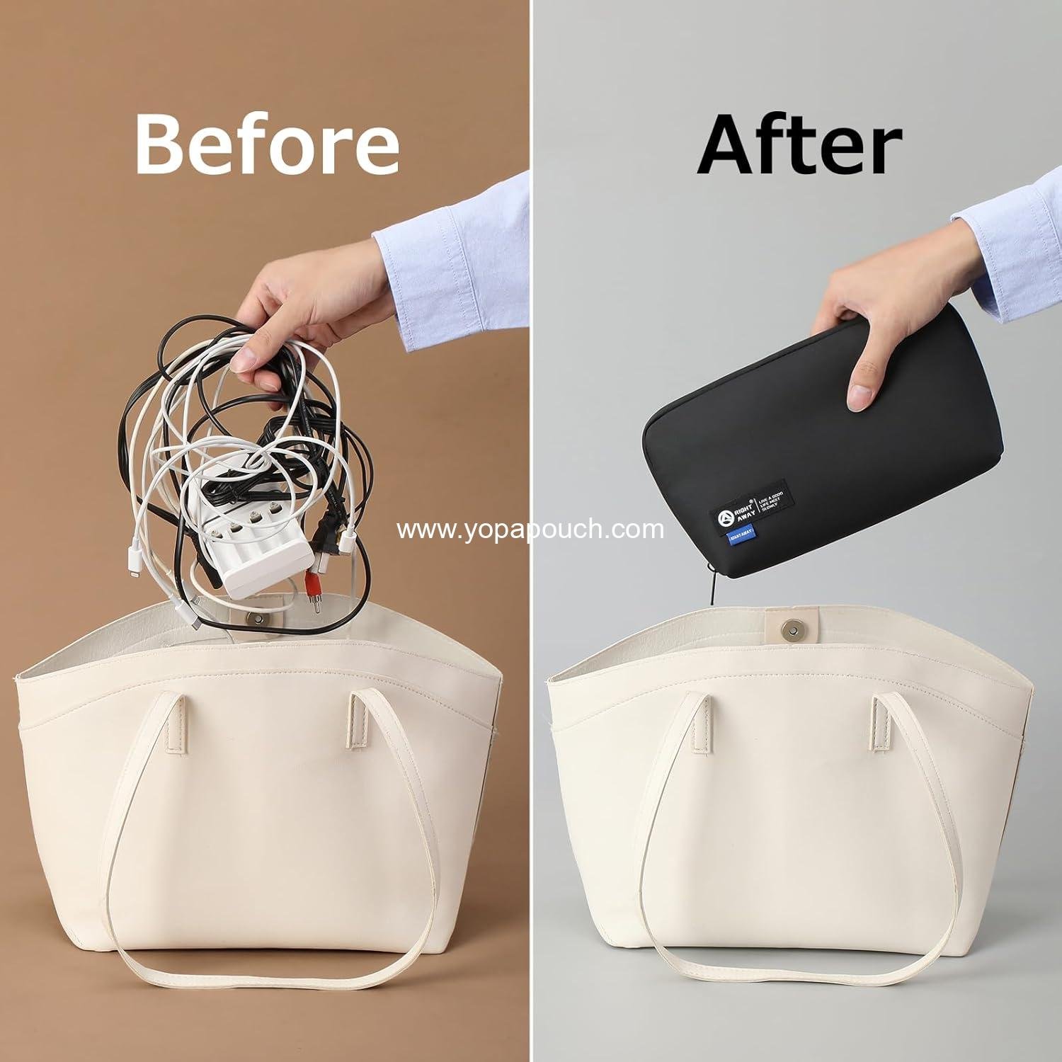 Wholesale Waterproof Travel Tech Pouch - Electronics Organizer for Phone, Charger, and Accessories - Cable Storage Bag (Black) - Supplier