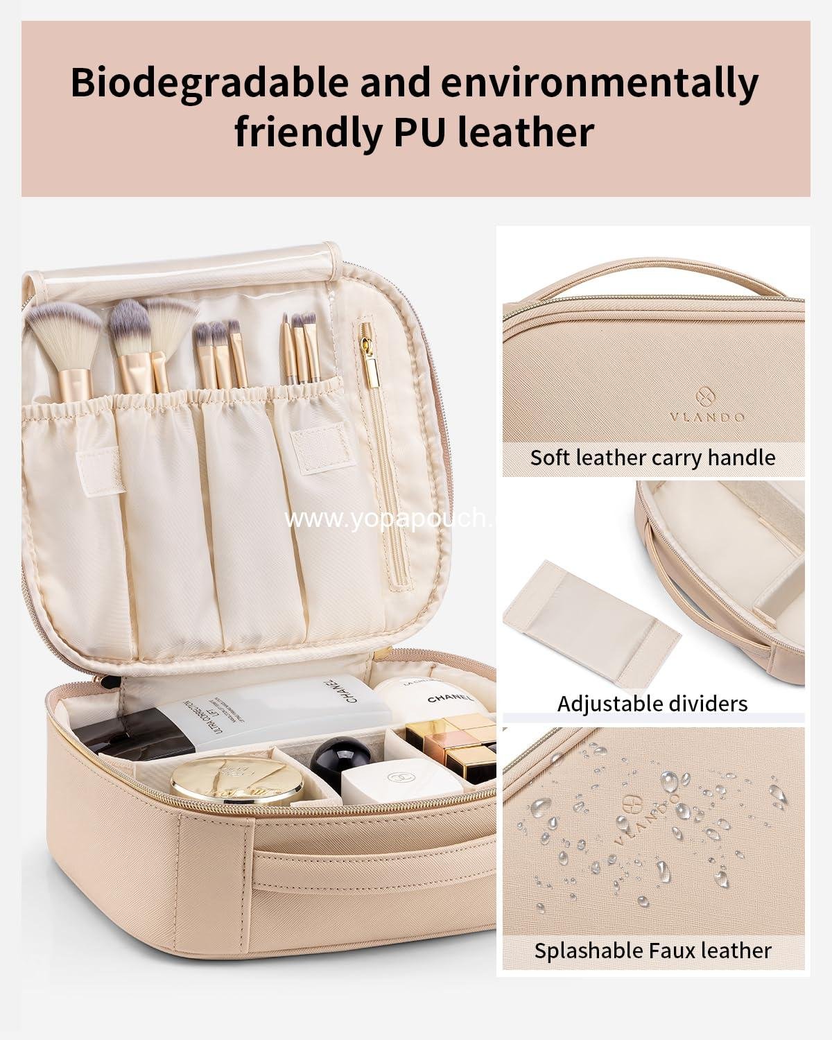 Wholesale Large Capacity PU Leather Travel Makeup Bag for Women - Portable Organizer with Dividers and Handle for Girls and Makeup Brushes, Factory Wholesale Large Capacity PU Leather Travel Makeup Bag for Women - Portable Organizer with Dividers and Handle for Girls and Makeup Brushes, Factory