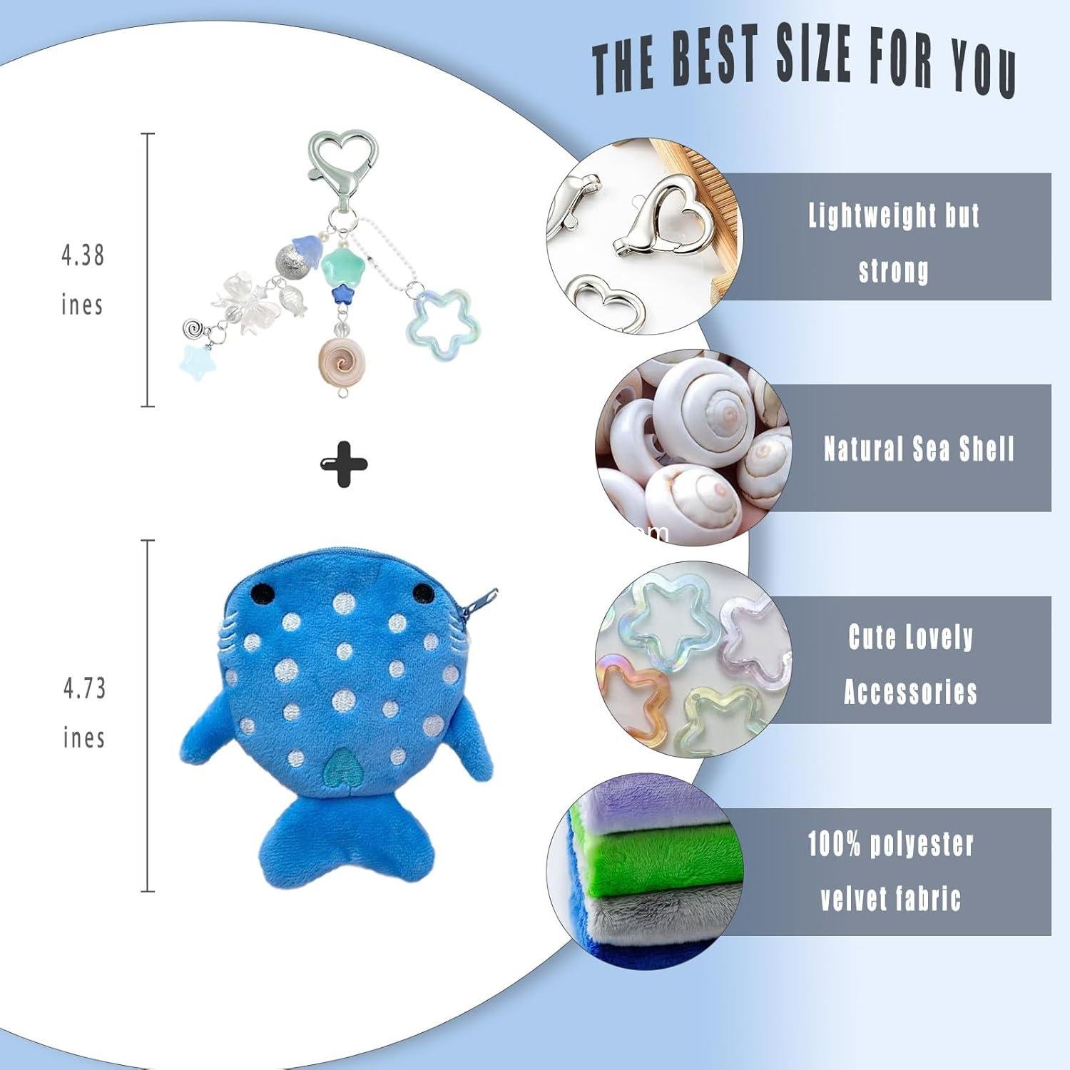 Wholesale Whale Shark Coin Purse Keychain - Cute Plush Zipper Change Pouch, Kawaii Handmade Coin Purse for Women, Supplier