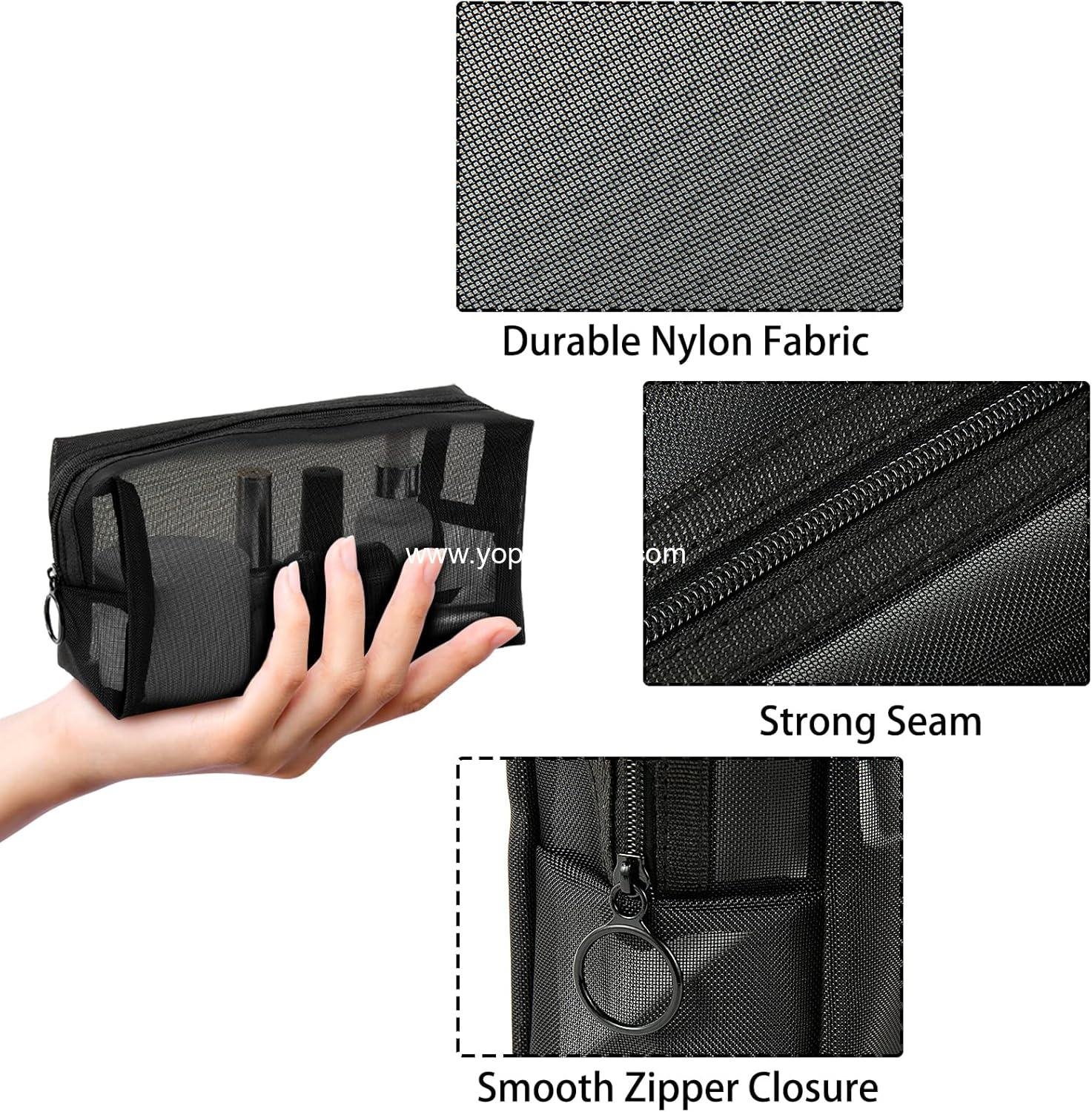 Wholesale Mesh Cosmetic Bag Portable Makeup Pouch Travel Toiletry Organizer 6 Pieces Makeup Mesh Supplier