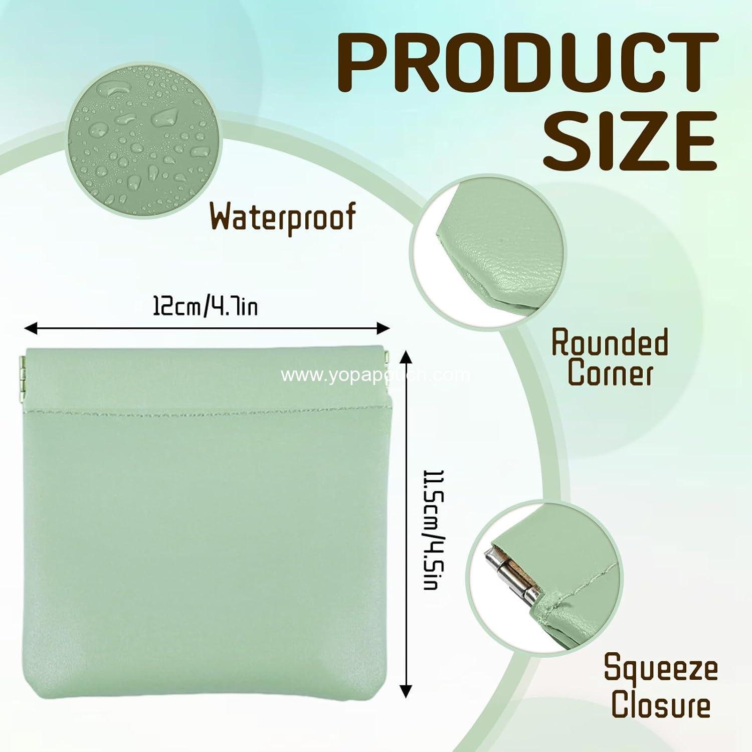 Wholesale 4PCS Personalized Snap Closure Leather Organizer Pouch, Self-Closing Mini Waterproof Cosmetic Bag for Purse Jewelry (4.7 x 4.5 in) - Supplier