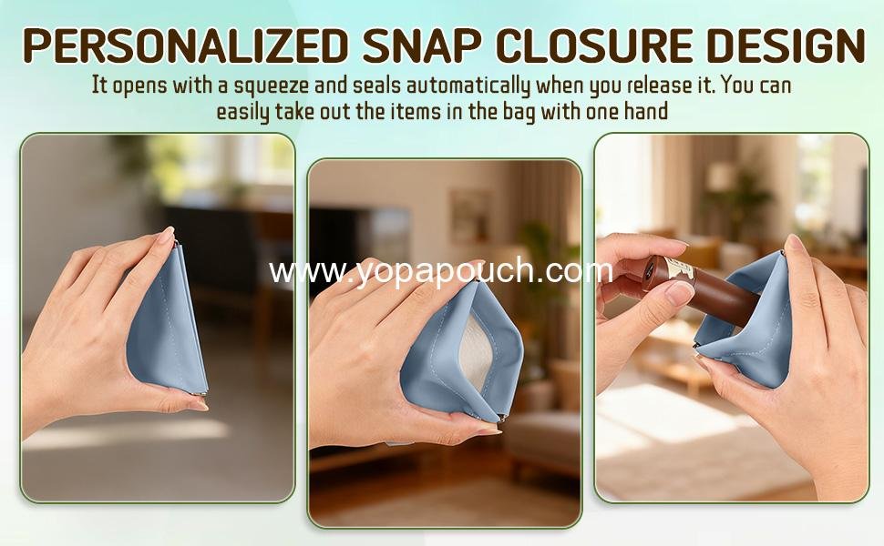 Wholesale 4PCS Personalized Snap Closure Leather Organizer Pouch, Self-Closing Mini Waterproof Cosmetic Bag for Purse Jewelry (4.7 x 4.5 in) - Supplier