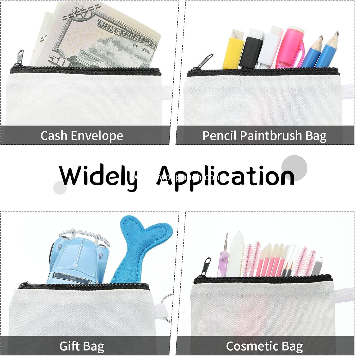 Wholesale 30 Pieces Sublimation Blank Small Coin Makeup Bags Bulk Cosmetic DIY Craft Pouch with Zipper Pencil Pouch Travel Toiletry Organizer (Black) Supplier