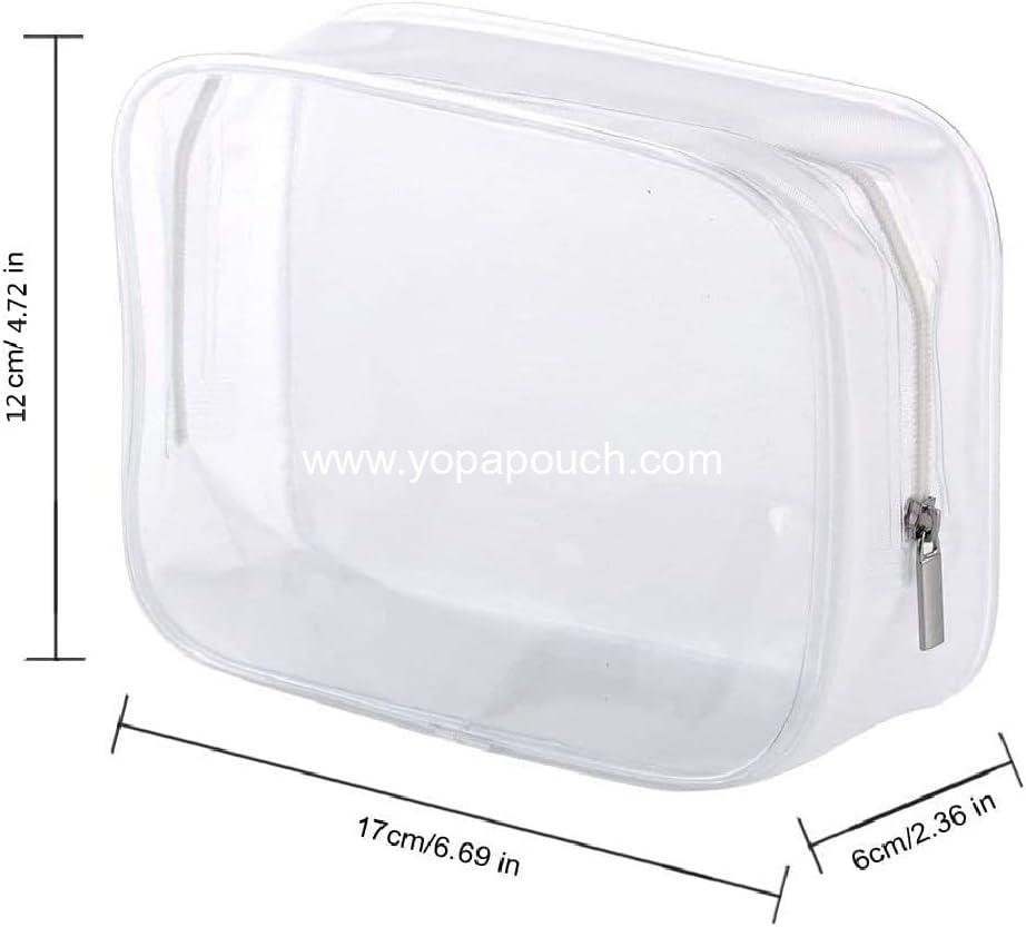 Wholesale 6 Pack Clear Toiletry Carry Pouch with Zipper Portable Waterproof Cosmetic Bag TSA Approved for Travel Bathroom Organization (Small, White) Supplier