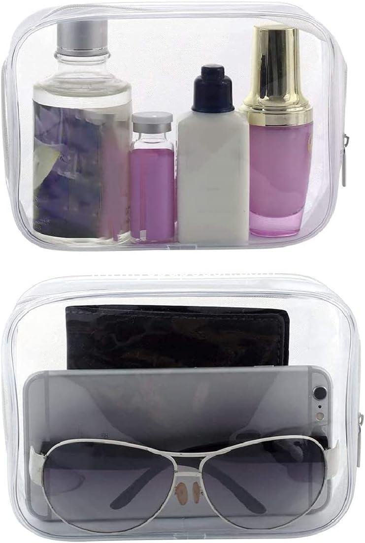Wholesale 6 Pack Clear Toiletry Carry Pouch with Zipper Portable Waterproof Cosmetic Bag TSA Approved for Travel Bathroom Organization (Small, White) Supplier