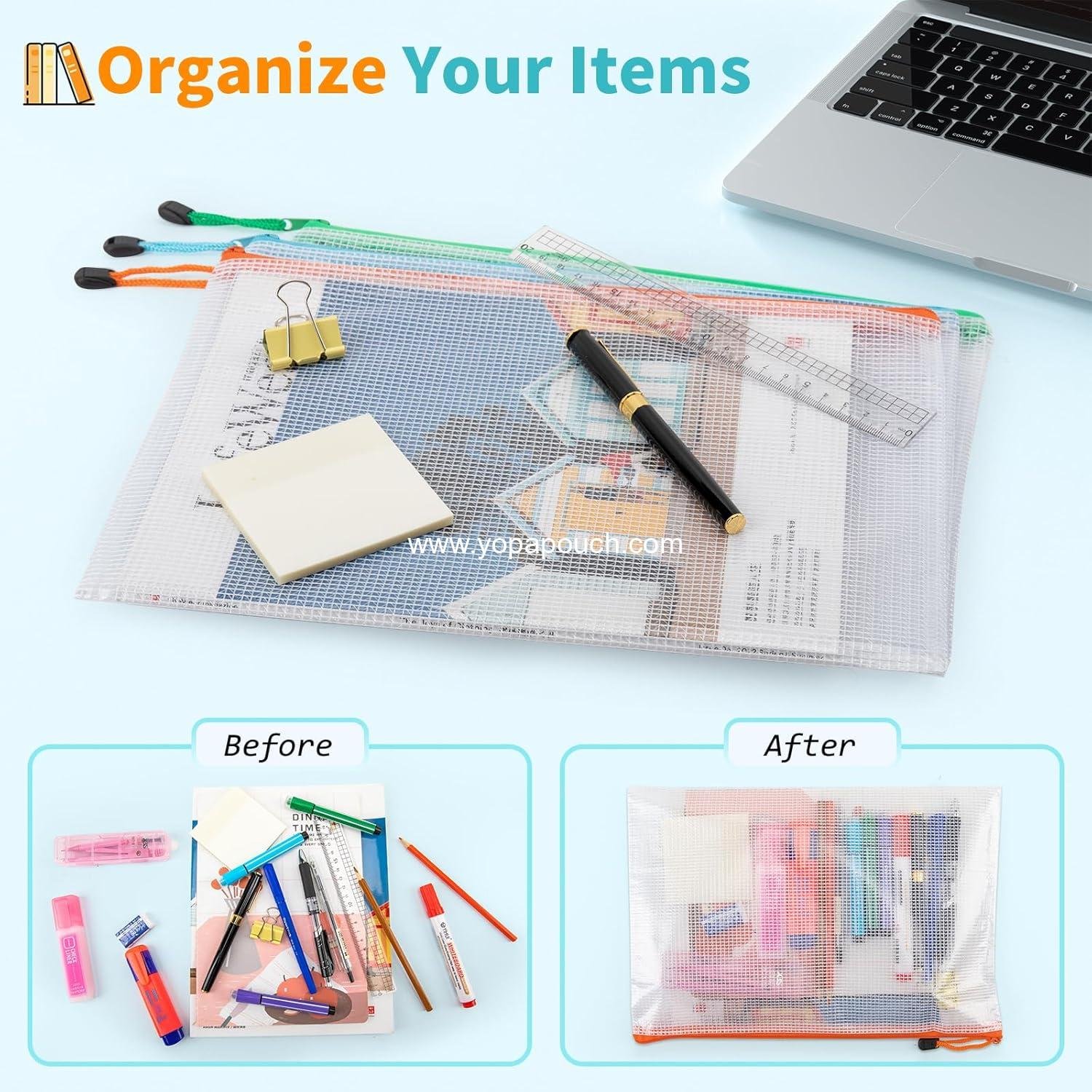 Wholesale 24 Pack Zipper Pouches - 12 Colors, Letter & A4 Size, Ideal for Organizing Puzzles, Board Games, and Office Supplies, Travel Toiletries Supplier