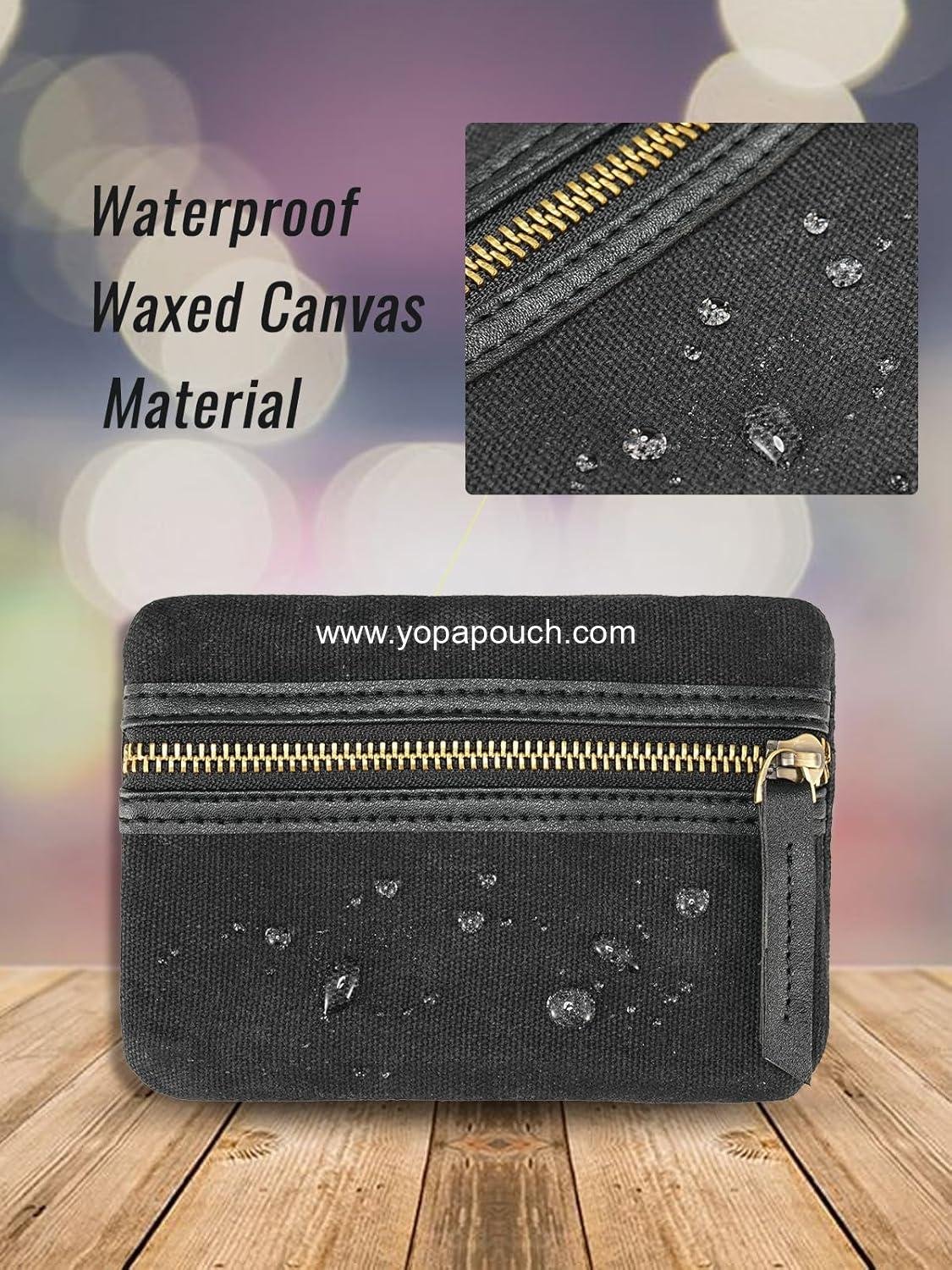 Wholesale Waxed Canvas EDC Pocket Organizer, Zipper Pouch for Men, Slim Organizer for Coins, Notebook, Multitool, Tactical Pen - Manufacturer