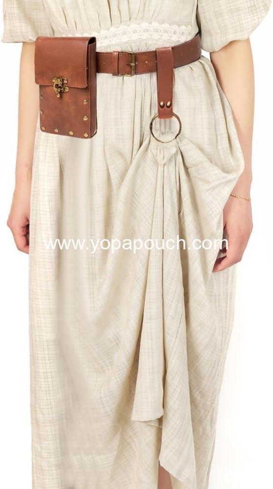 Wholesale Steampunk Fanny Pack Waist Bag Leather Phone Holder Medieval Renaissance Cosplay Costume Accessories (1-Brown) Supplier