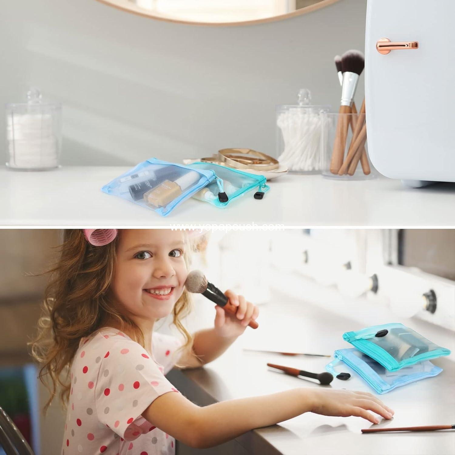 Wholesale 24 Pcs Mini Zipper Mesh Bags for Lipstick and Cosmetics Organizer - Nylon Makeup Pouch (5 x 4 Inch, Bright Colors) - ODM Supplier