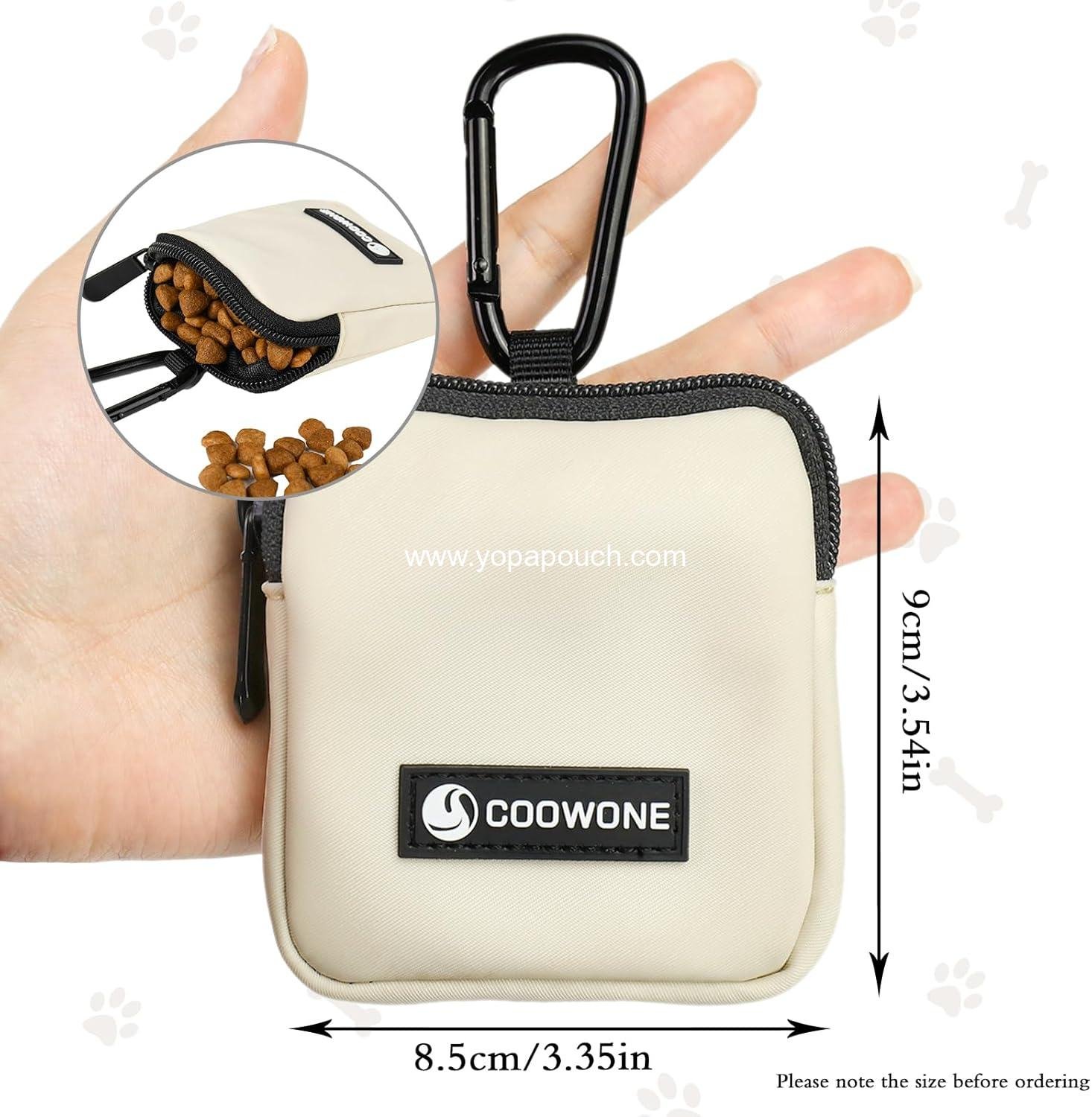 Wholesale Dog Treat Pouch 2-Pack, Waterproof Small Dog Bag for Hands-Free Walking, Includes Carabiner and Poop Bag Holder, Zipper Closure to Prevent Spills - Supplier