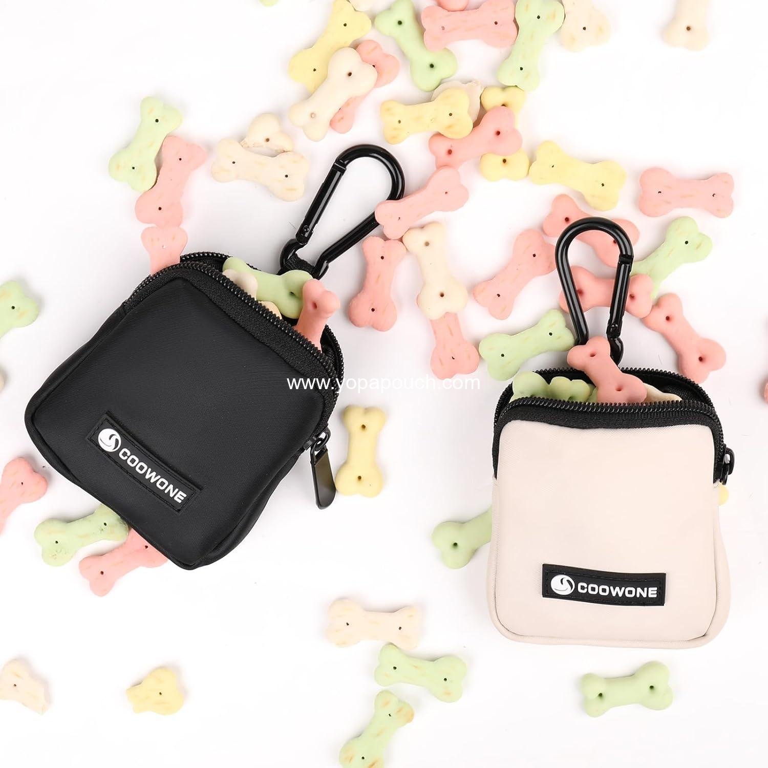 Wholesale Dog Treat Pouch 2-Pack, Waterproof Small Dog Bag for Hands-Free Walking, Includes Carabiner and Poop Bag Holder, Zipper Closure to Prevent Spills - Supplier