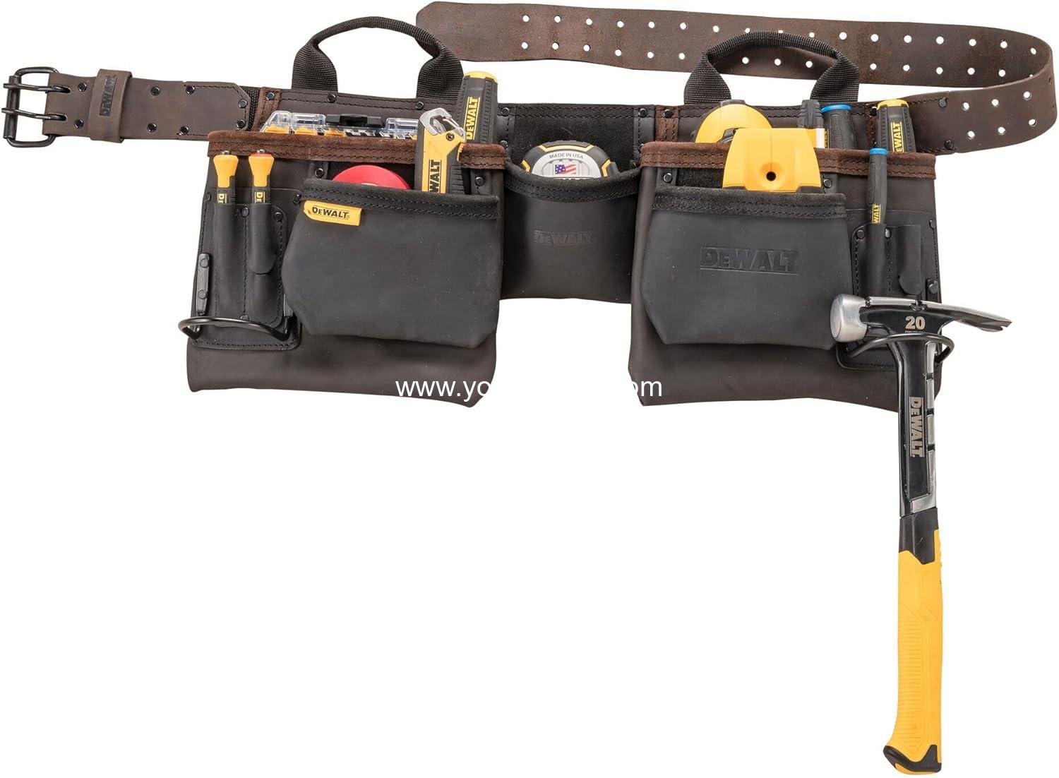 Wholesale Durable Leather Tool Belt, 11 Pocket Professional Design (DWST550112) Supplier
