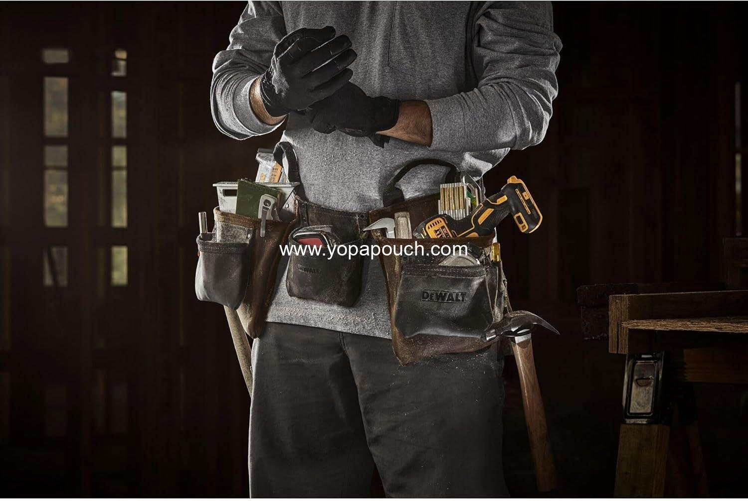 Wholesale Durable Leather Tool Belt, 11 Pocket Professional Design (DWST550112) Supplier