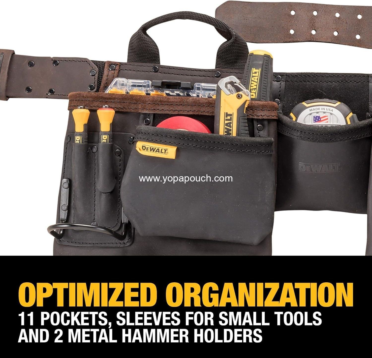 Wholesale Durable Leather Tool Belt, 11 Pocket Professional Design (DWST550112) Supplier