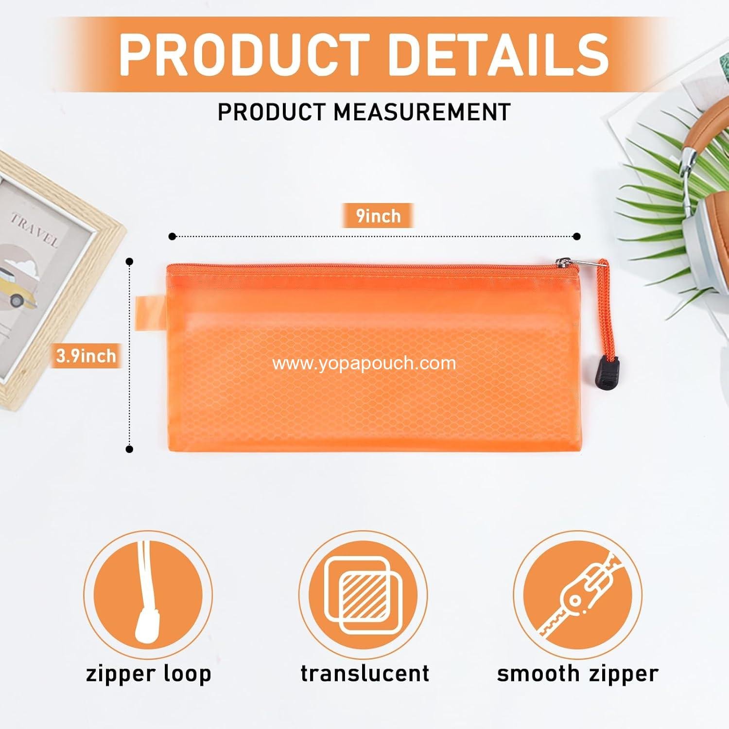 Wholesale 36pcs Waterproof Plastic Double Layer Zipper File Bags 9 x 4.5 inches Invoice Pouches Bill Bags Pencil Cases Pen Bags (8 Colors) Supplier