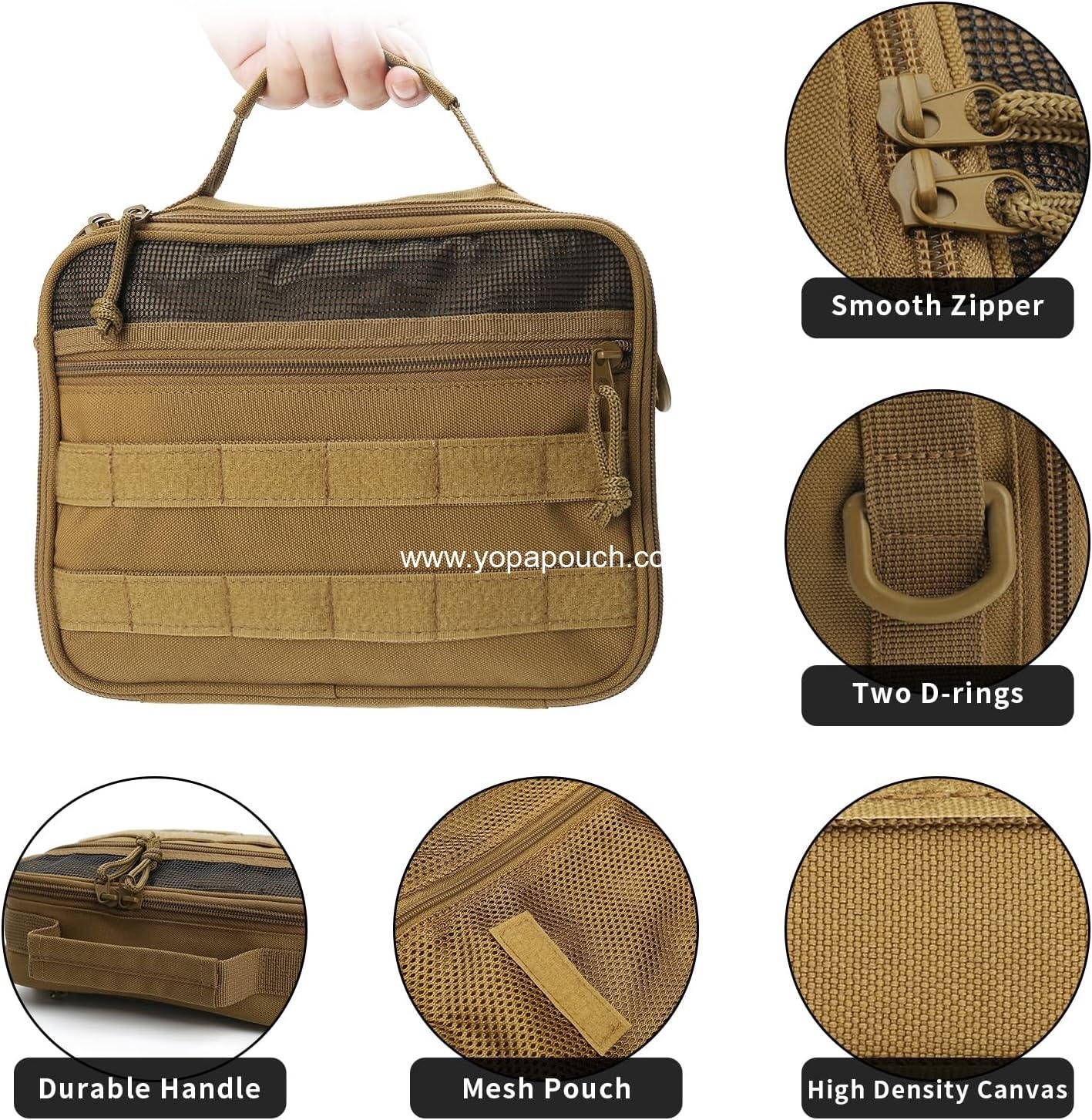 Wholesale Tactical Toiletry Bag for Men - Travel Organizer Dopp Kit for Short Trips, Shaving and Hygiene Essentials, Bathroom Hanging Storage, Brown Manufacturer